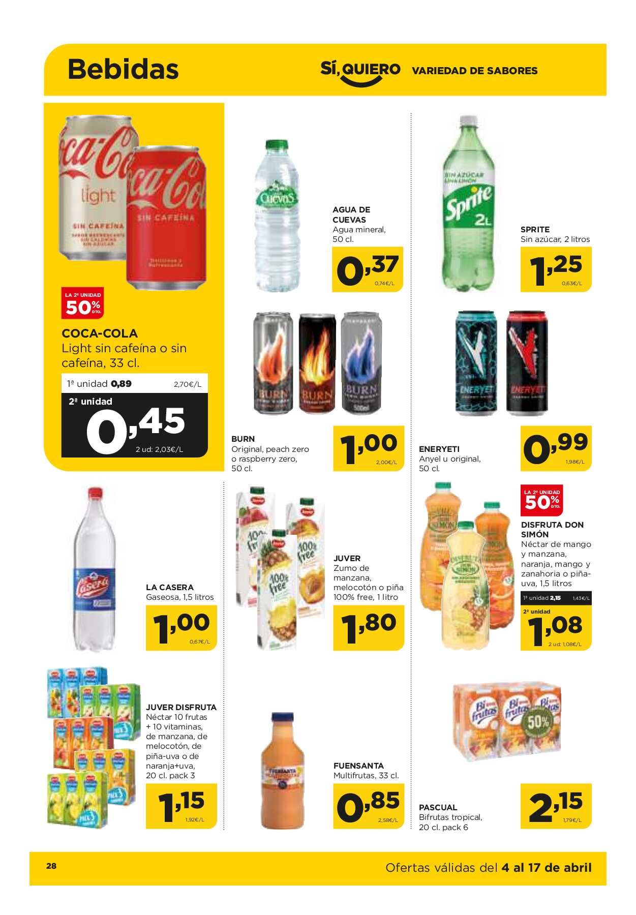 Folleto quincenal Alimerka. Página 28