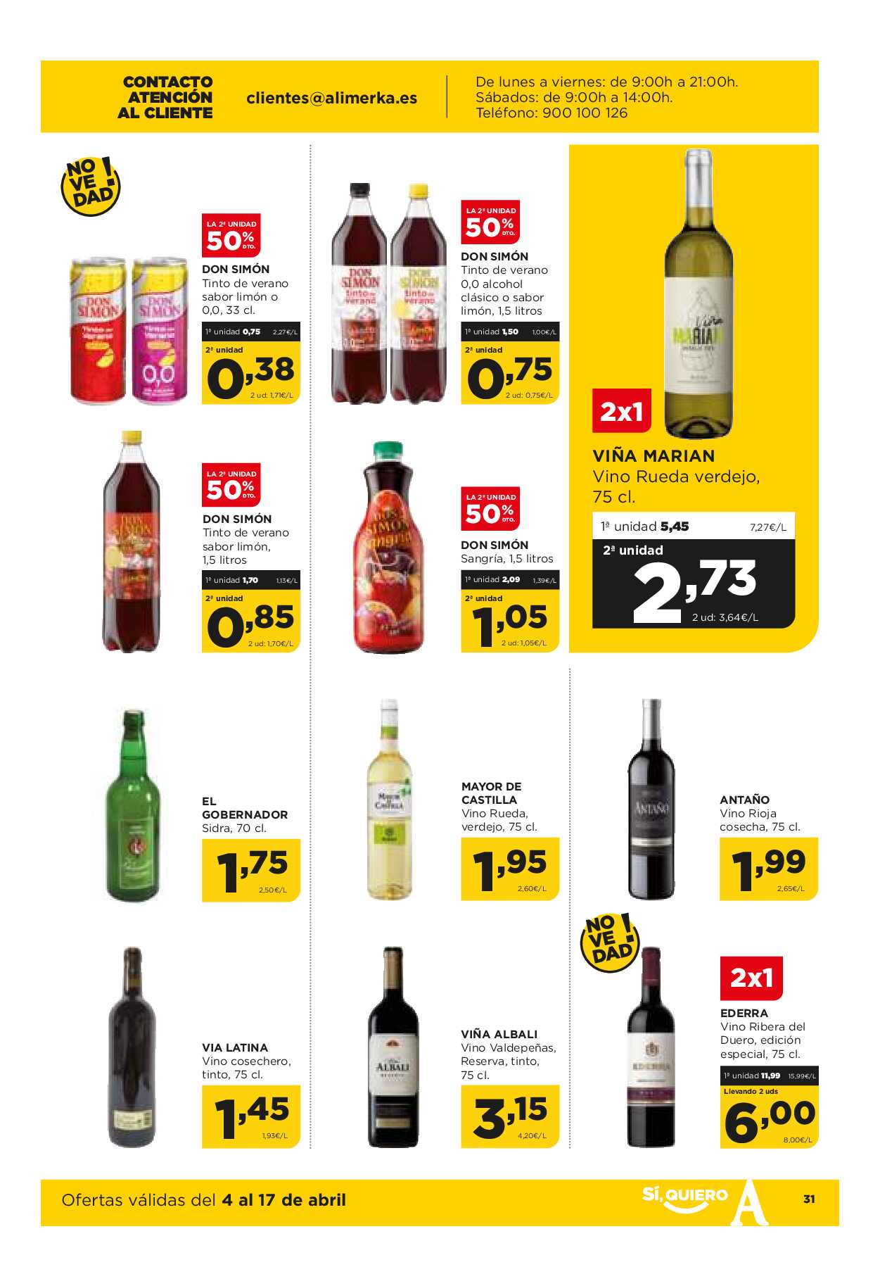 Folleto quincenal Alimerka. Página 31