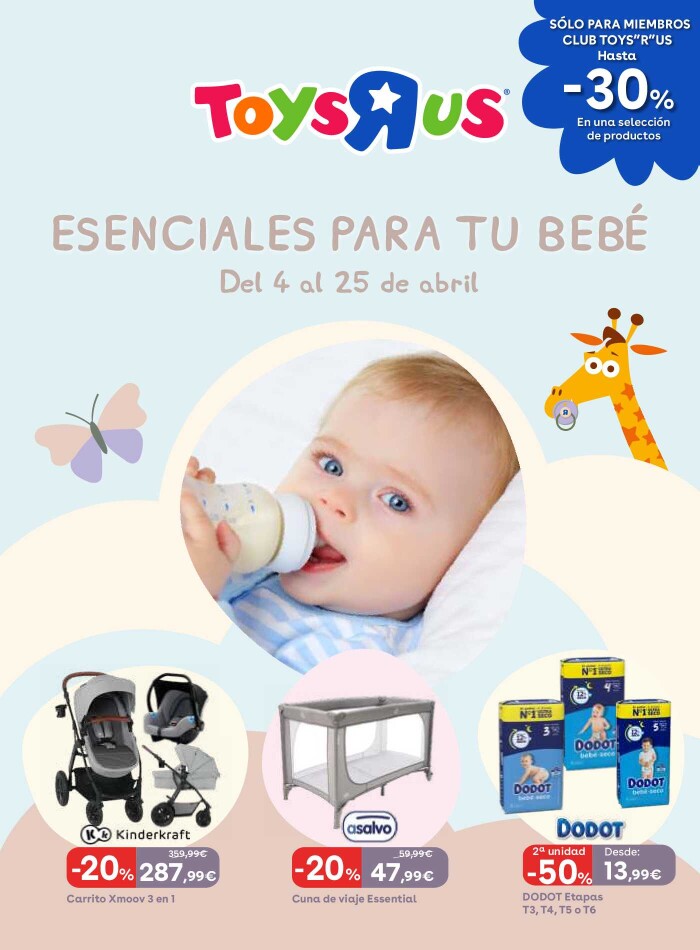 Esenciales para tu bebé Toys R Us. Página de portada