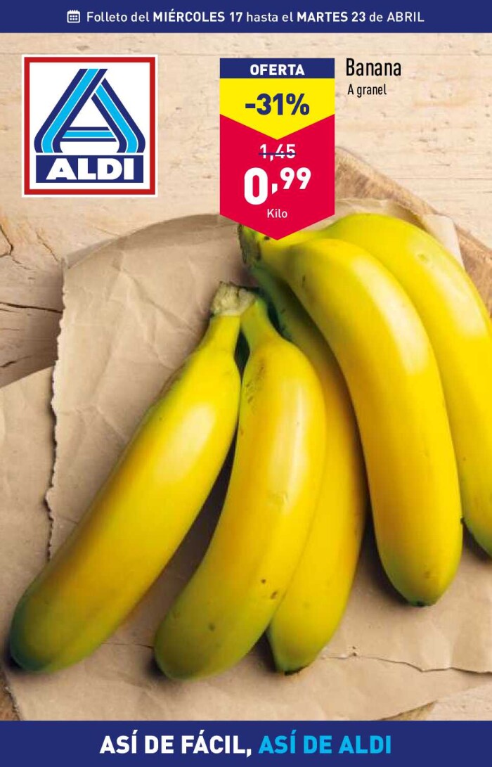 Folleto semanal Aldi. Página de portada