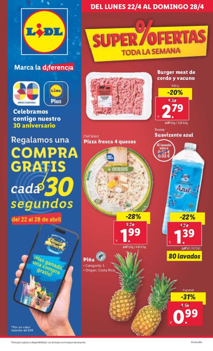 Folleto semanal Lidl. Página de portada