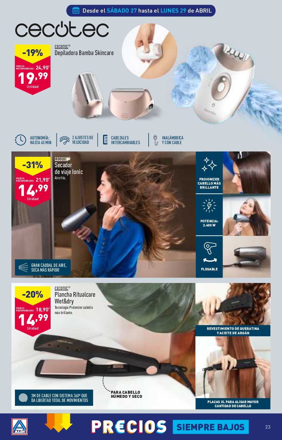 Folleto semanal Aldi. Página 23