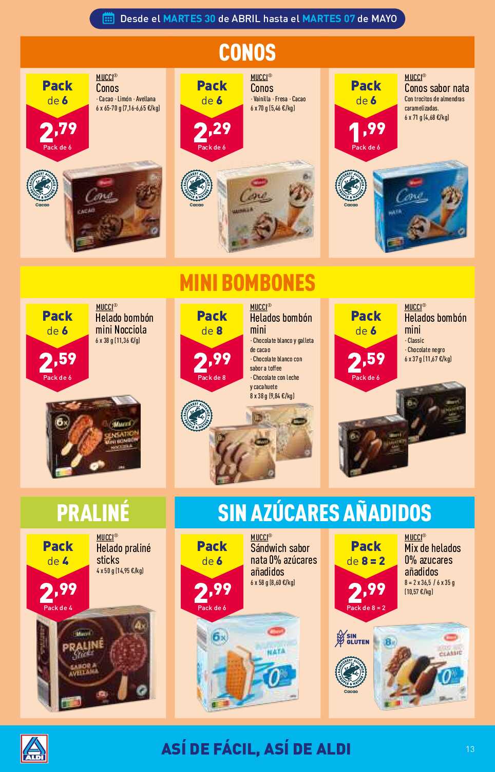 Folleto semanal Aldi. Página 13