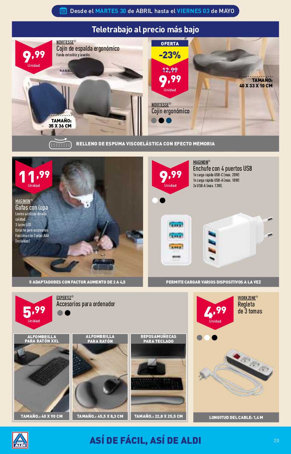 Folleto semanal Aldi. Página 20