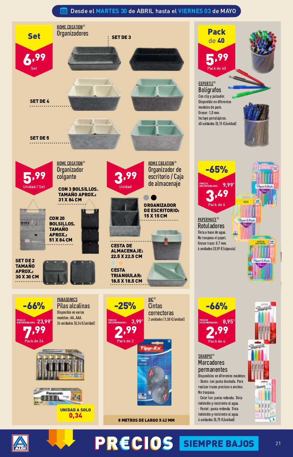 Folleto semanal Aldi. Página 21