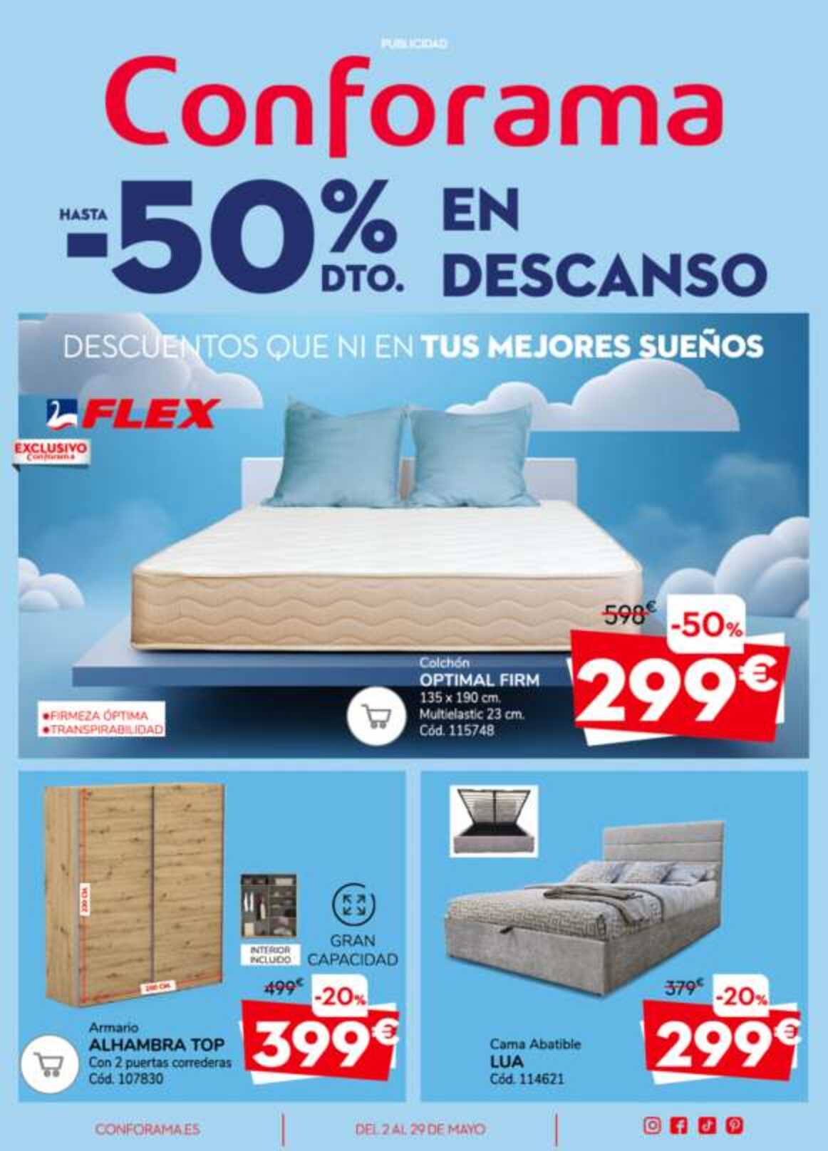 Ofertas colchones Conforama. Página 01