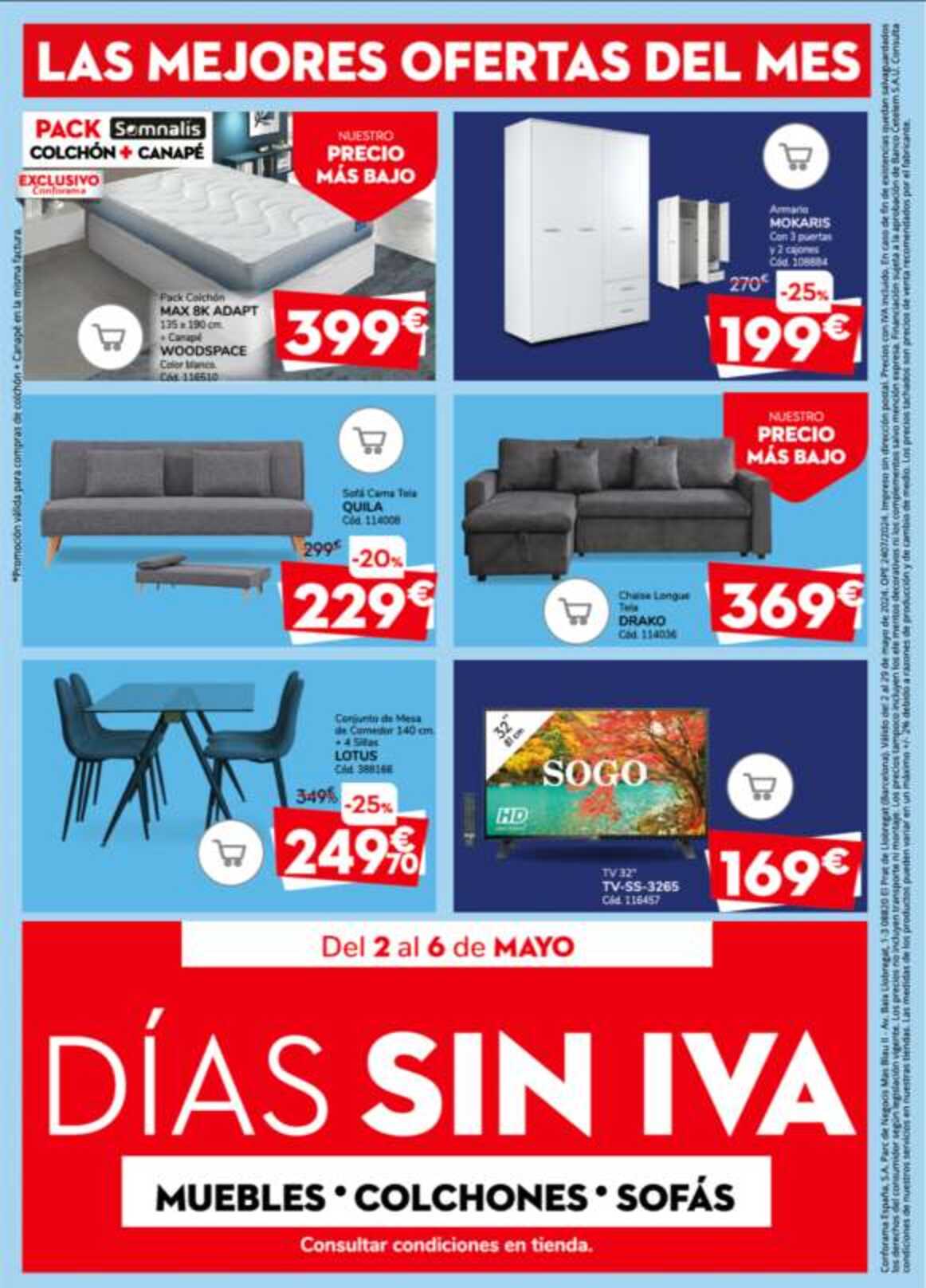 Ofertas colchones Conforama. Página 16