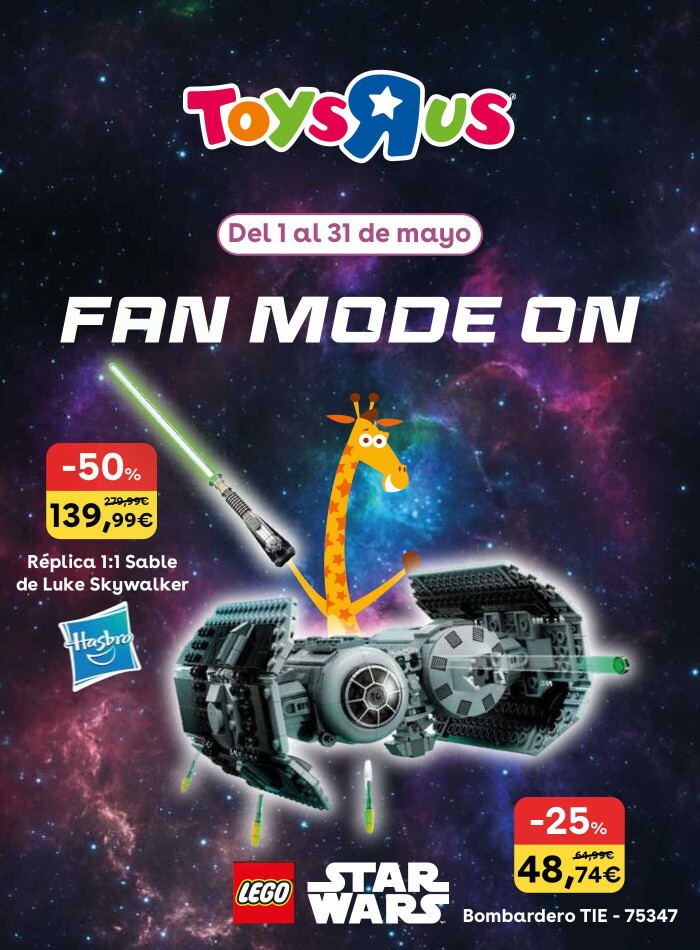 Fan mode ON Toys R Us. Página de portada