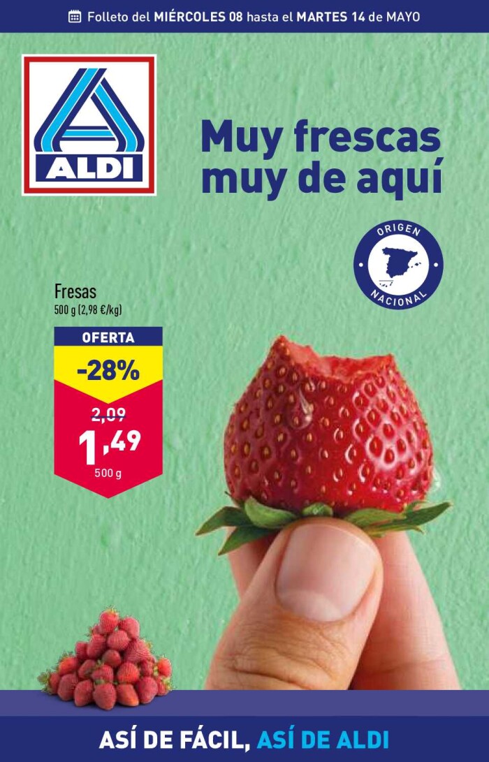 Folleto semanal Aldi. Página de portada