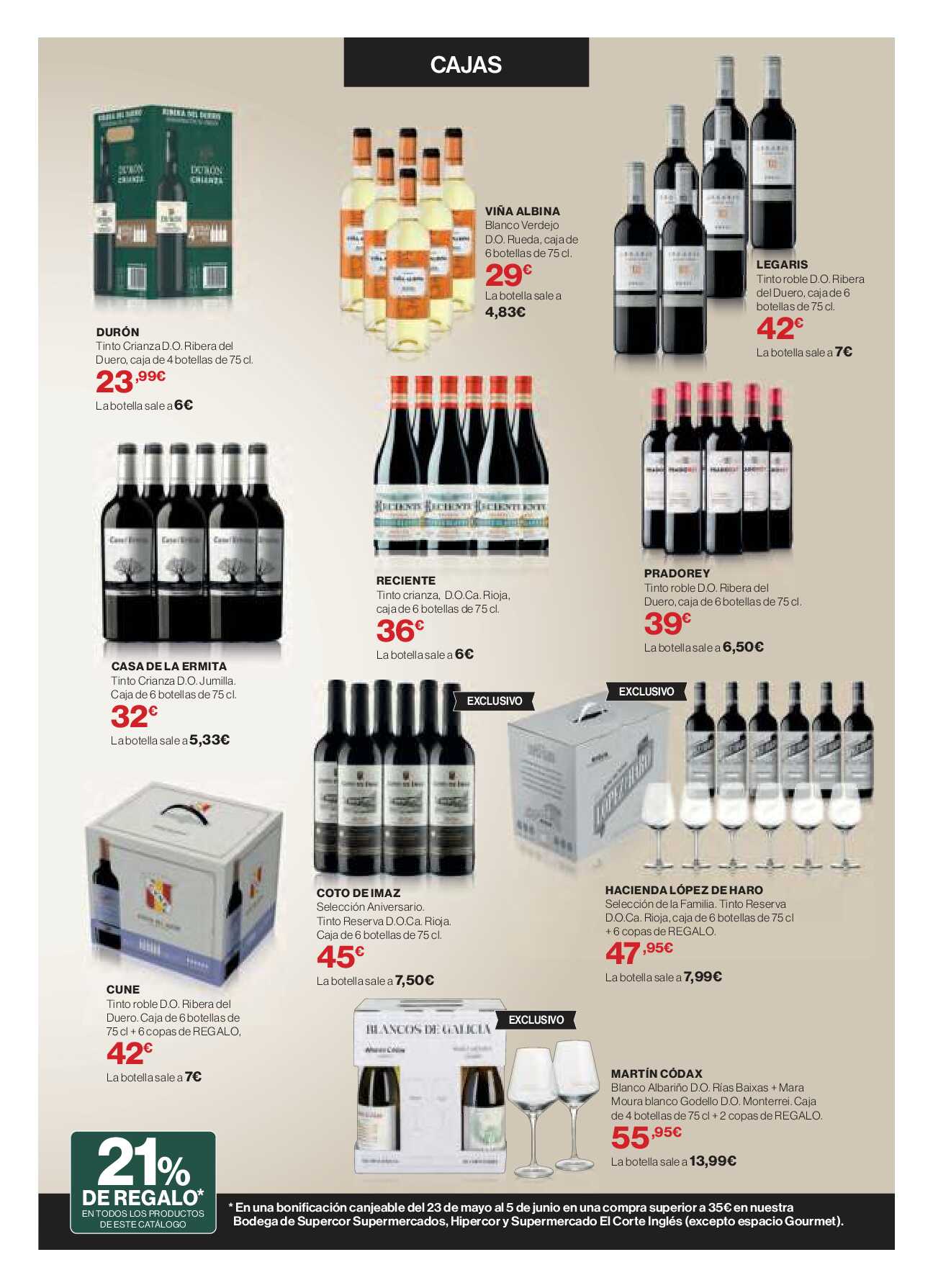 Catálogo vinos y bodega El Corte Inglés. Página 05