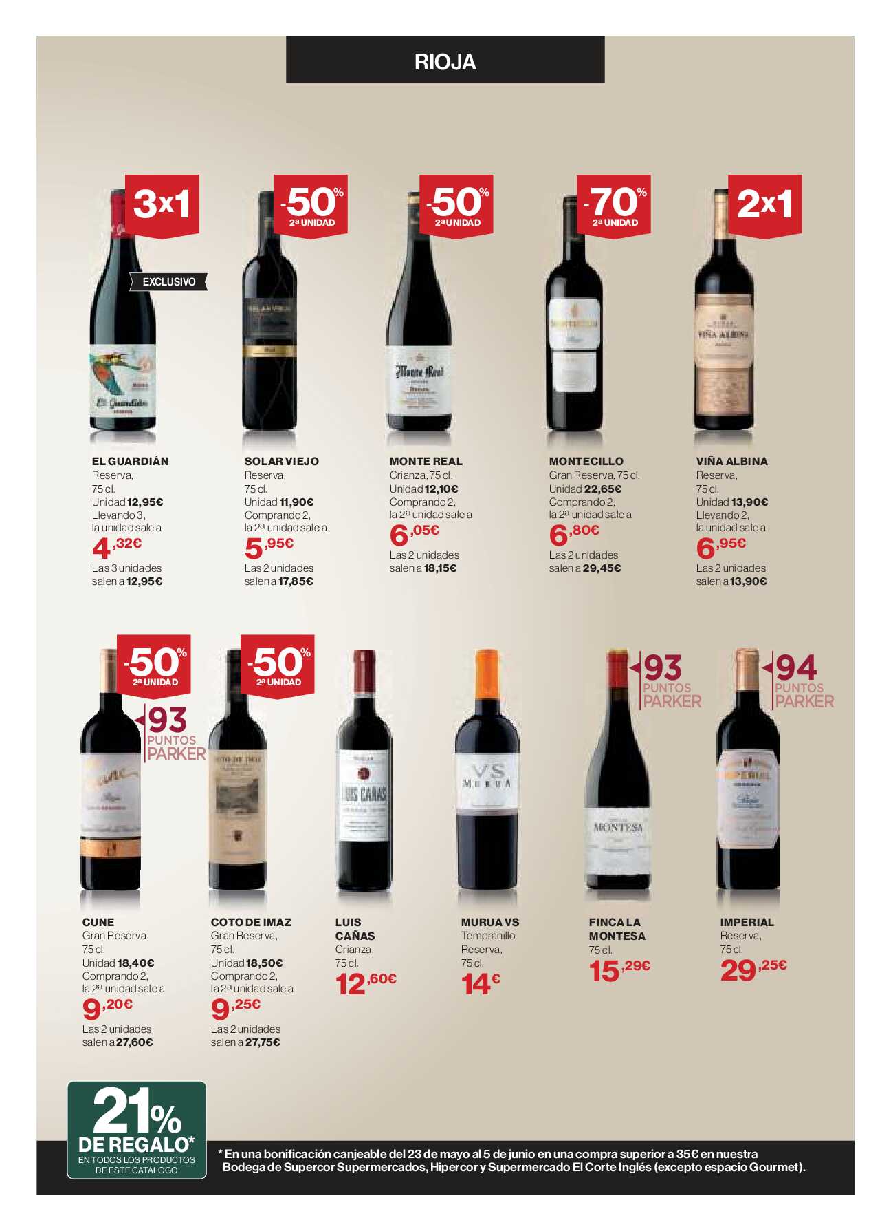 Catálogo de vinos Hipercor. Página 07