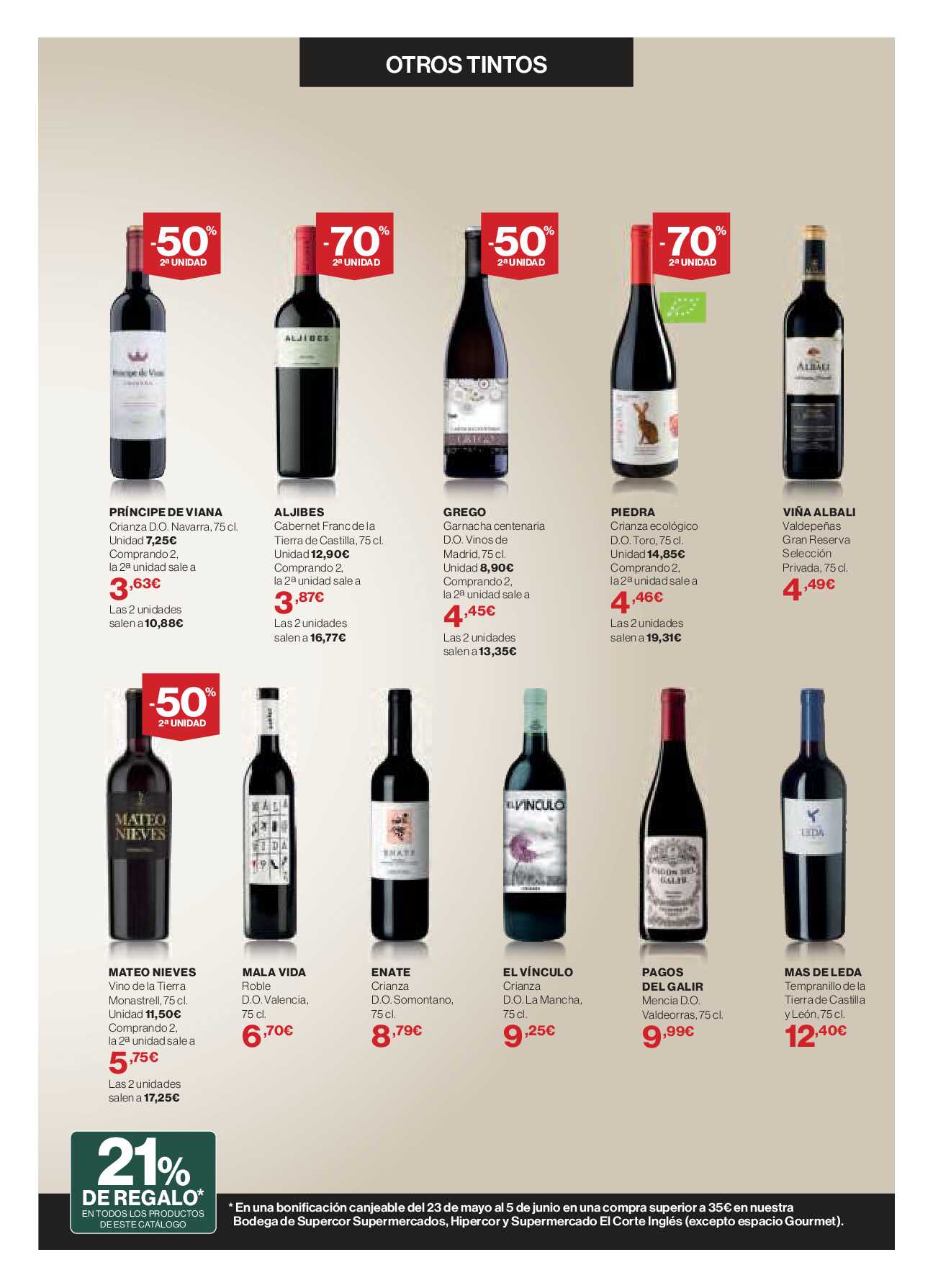 Catálogo de vinos Hipercor. Página 09