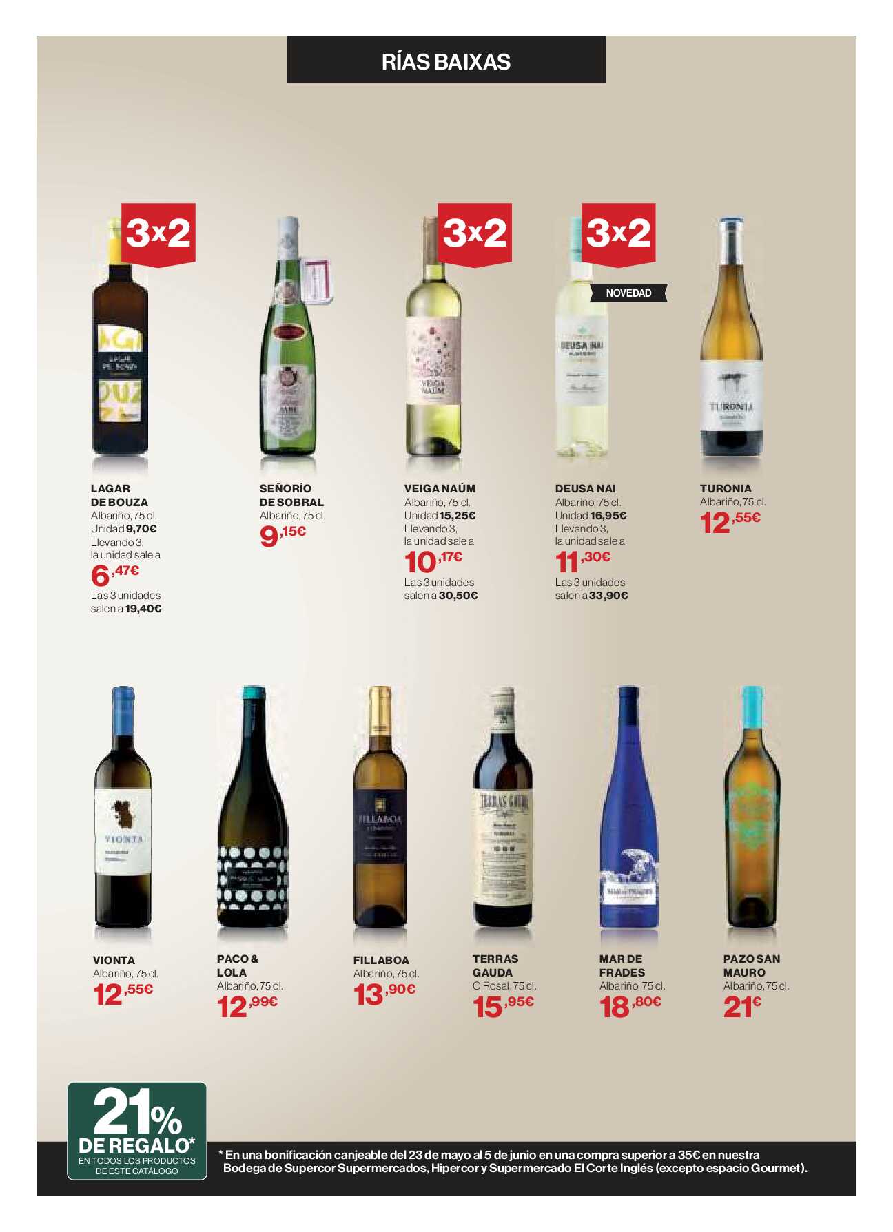 Catálogo de vinos Hipercor. Página 11
