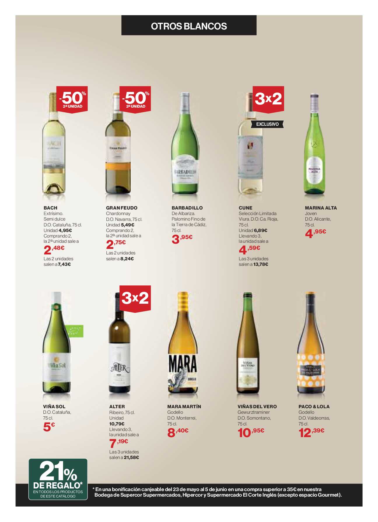 Catálogo de vinos Hipercor. Página 13