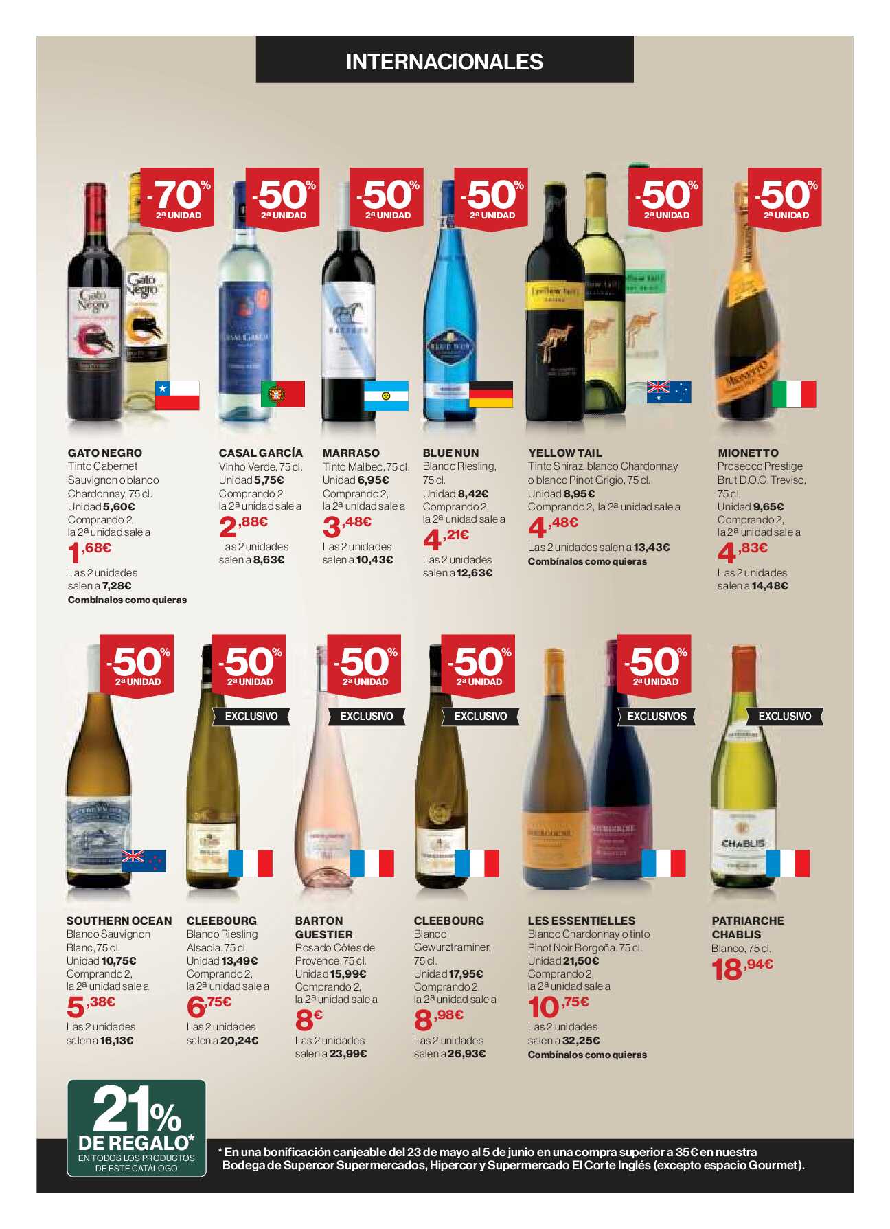 Catálogo de vinos Hipercor. Página 15