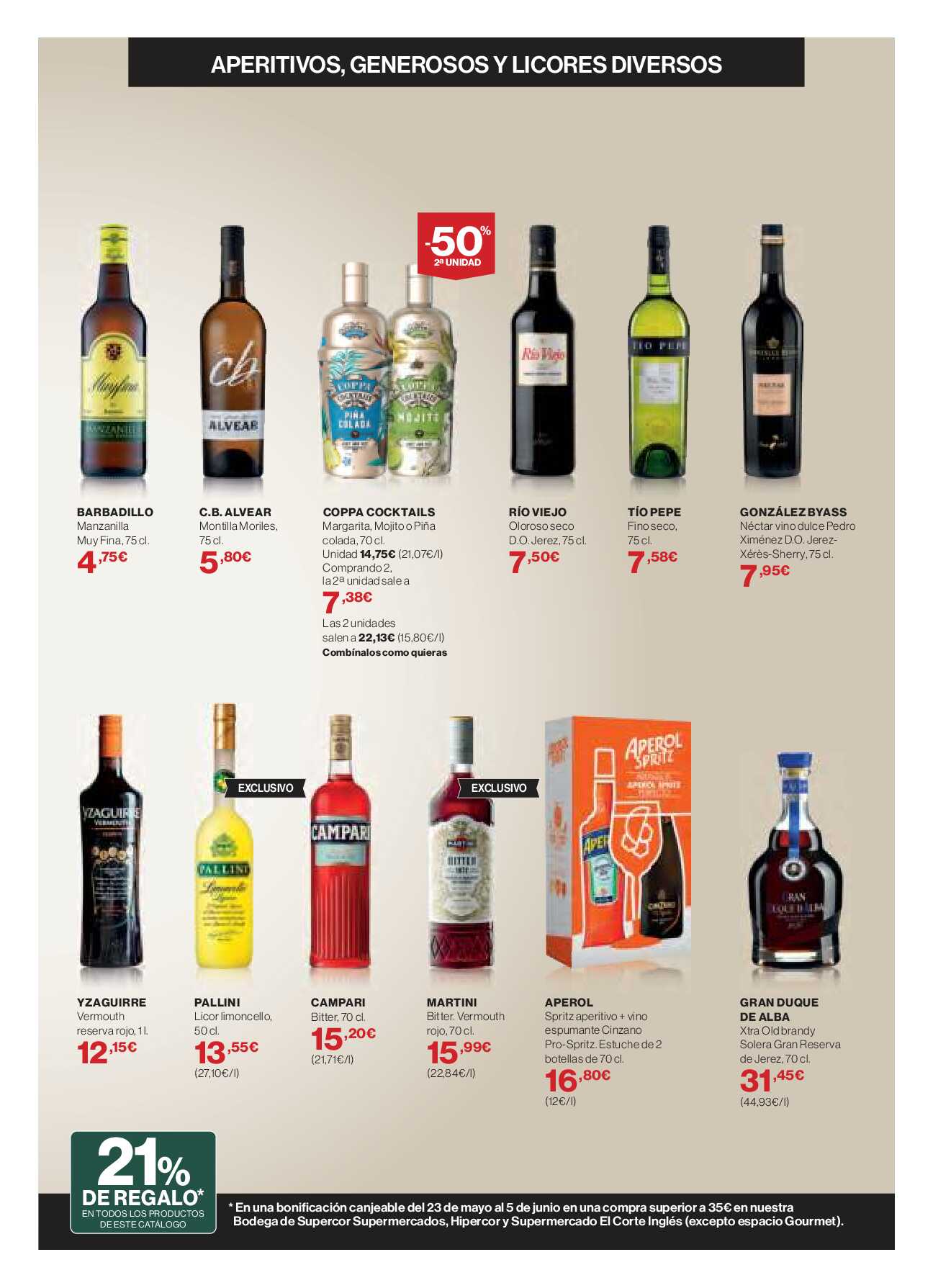 Catálogo de vinos Hipercor. Página 19