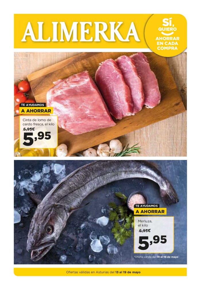 Folleto semanal Alimerka. Página de portada