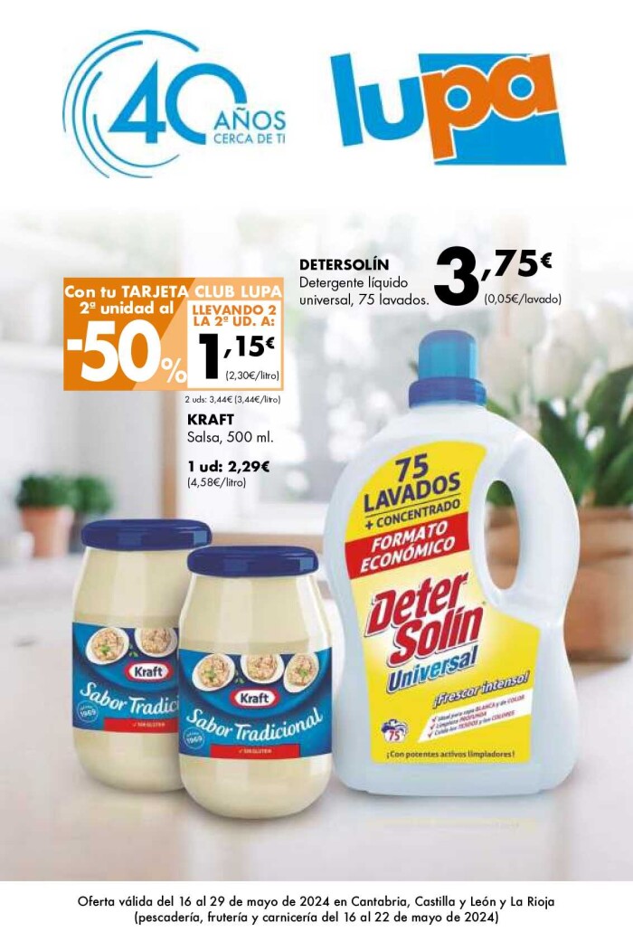 Ofertas 40 amiversario Lupa. Página de portada