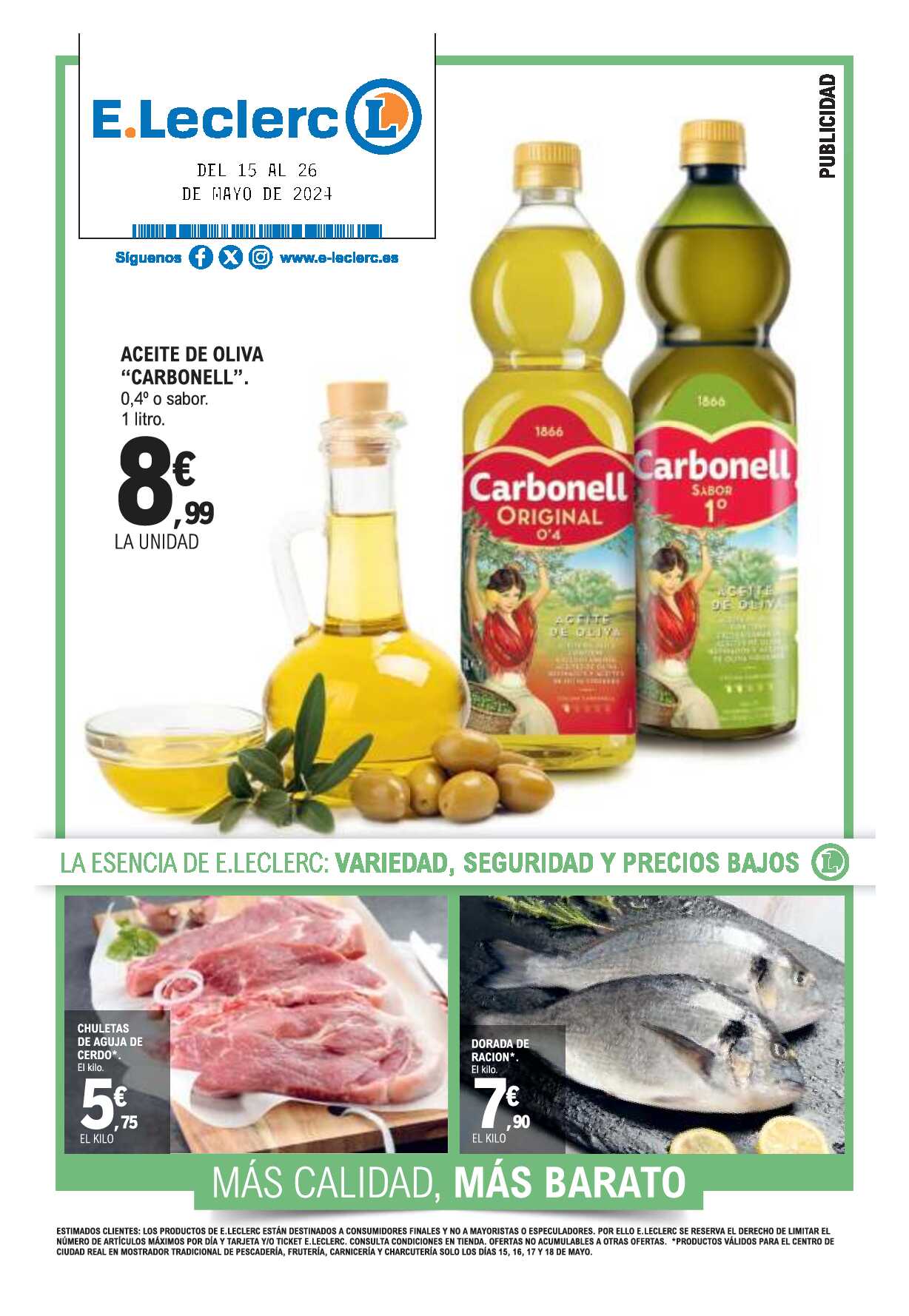 Más calidad, más barato E. Leclerc. Página 01