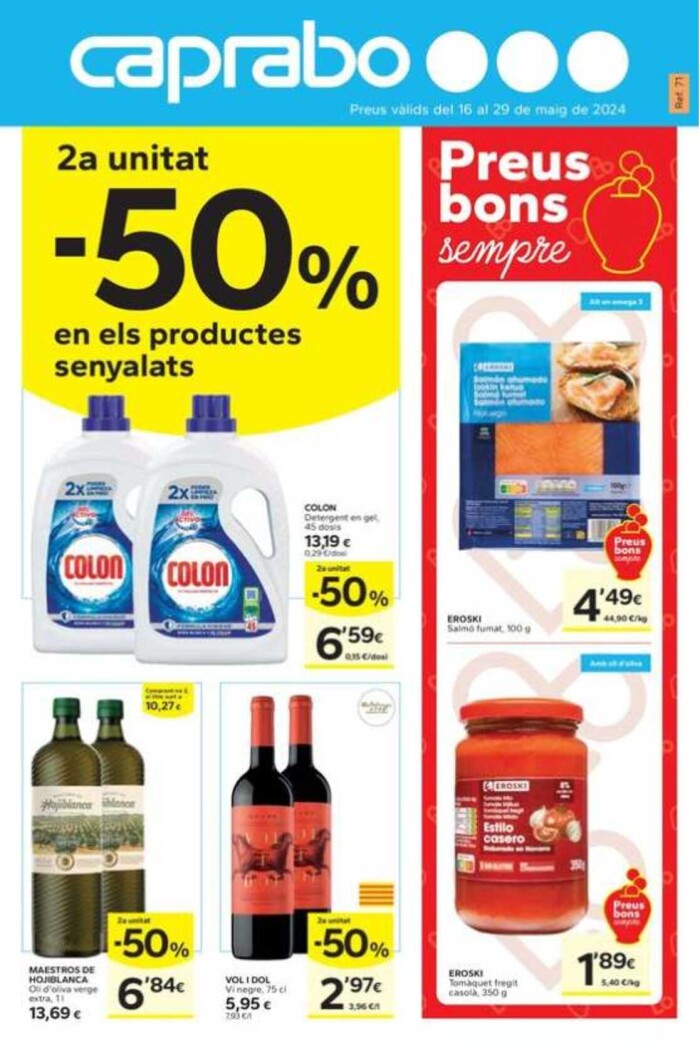 Siempre buenos precios Caprabo. Página de portada