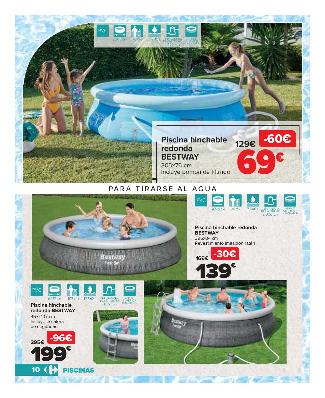 Catálogo piscinas y jardín Carrefour. Página 10