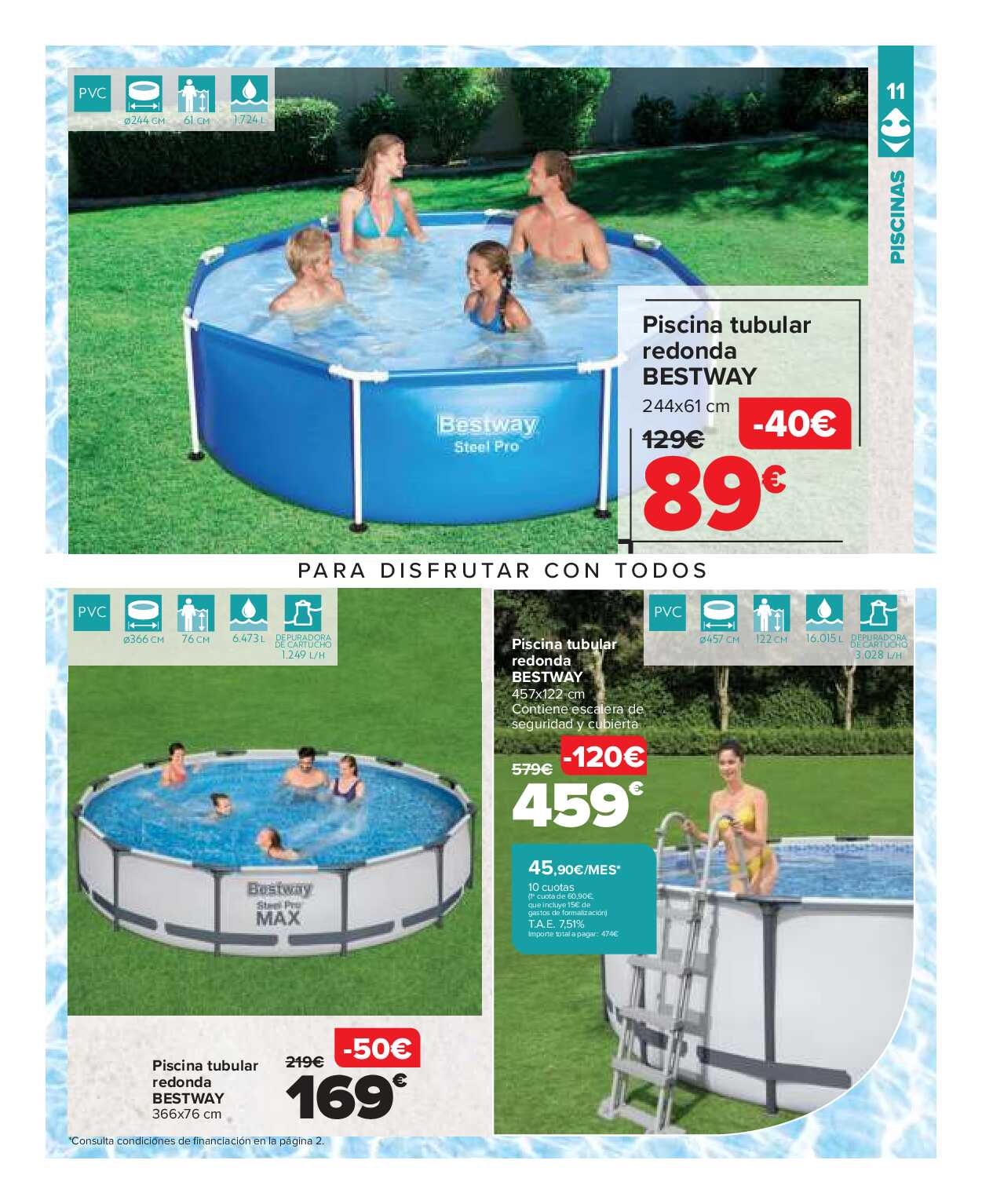 Catálogo piscinas y jardín Carrefour. Página 11