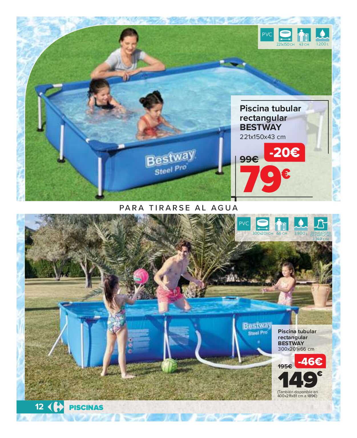 Catálogo piscinas y jardín Carrefour. Página 12