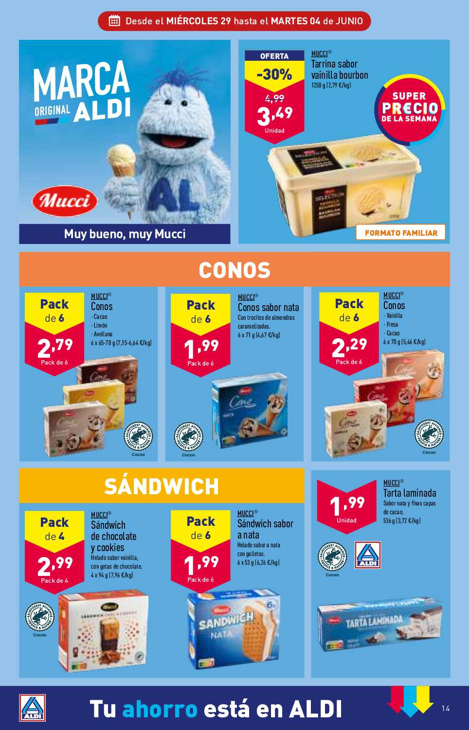 Folleto semanal Aldi. Página 14