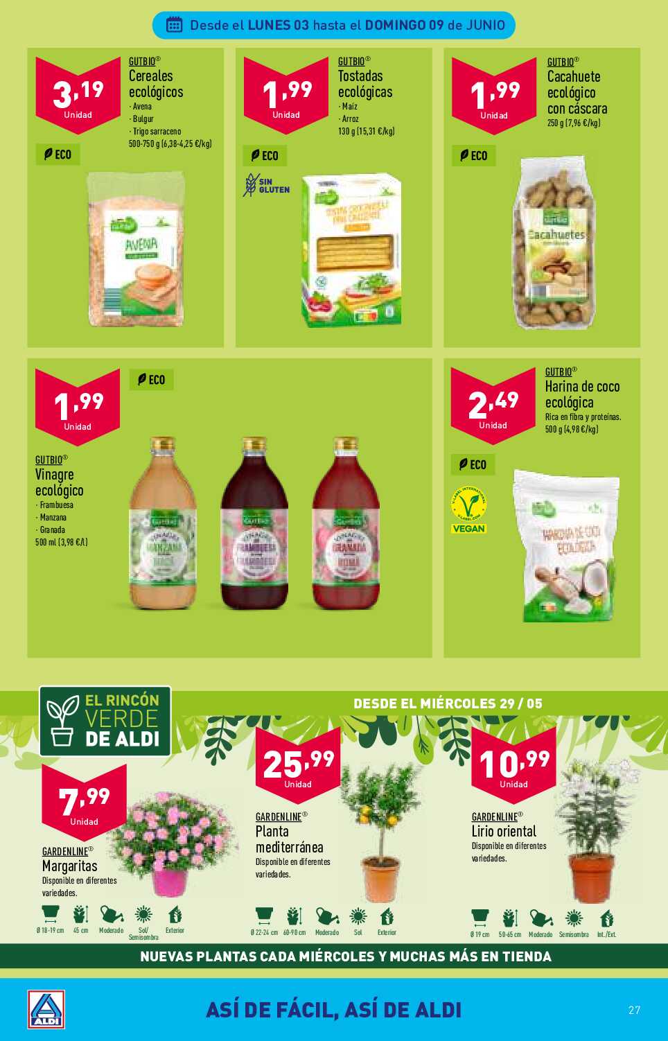 Folleto semanal Aldi. Página 27