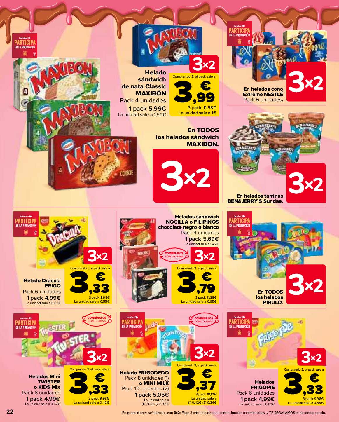 Folleto 3x2 Carrefour. Página 22