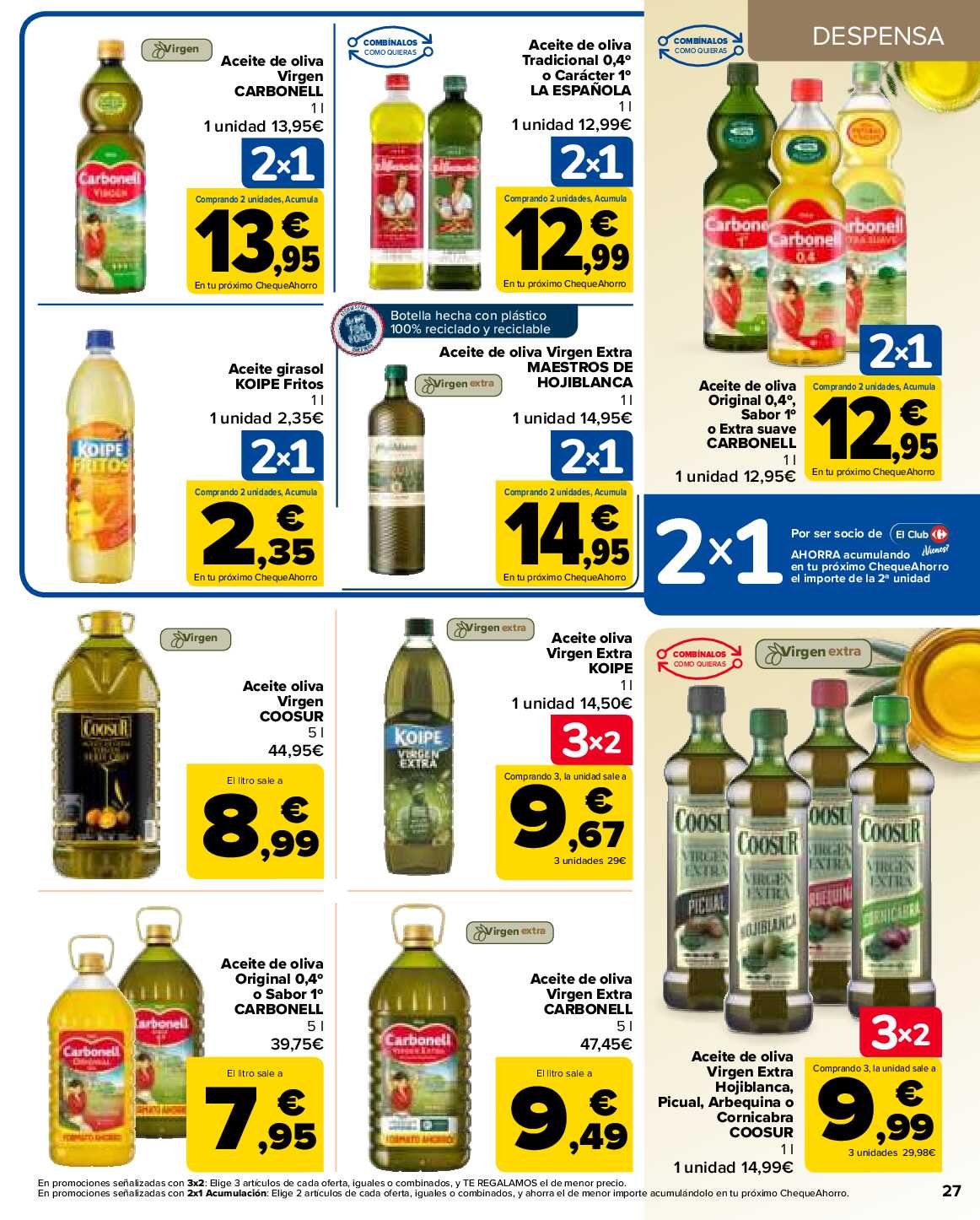 Folleto 3x2 Carrefour. Página 27