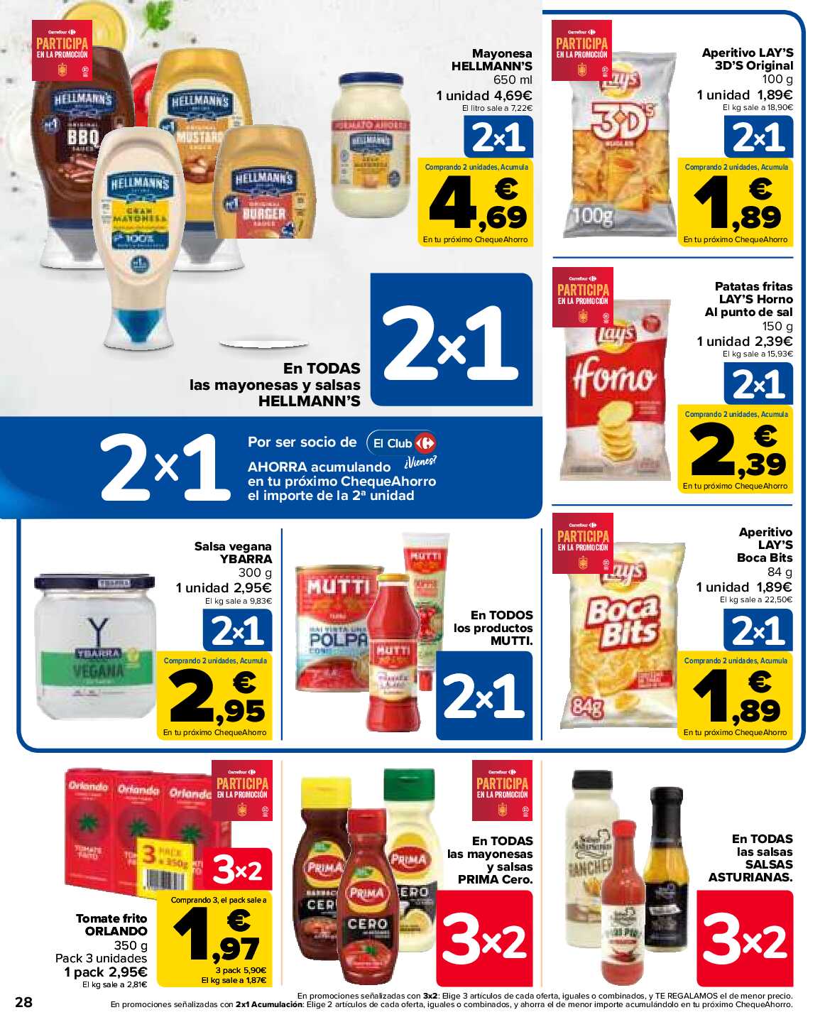 Folleto 3x2 Carrefour. Página 28