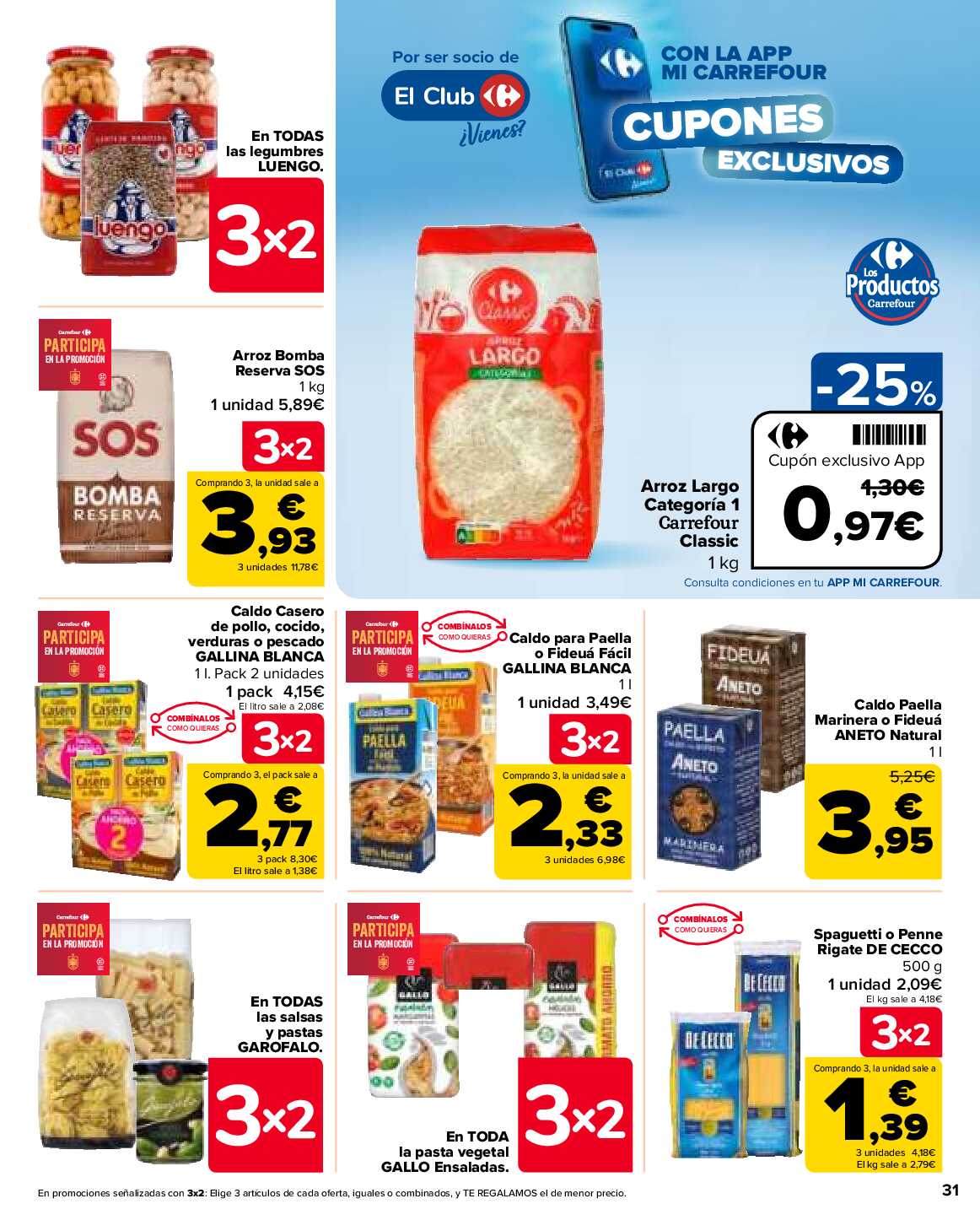 Folleto 3x2 Carrefour. Página 31