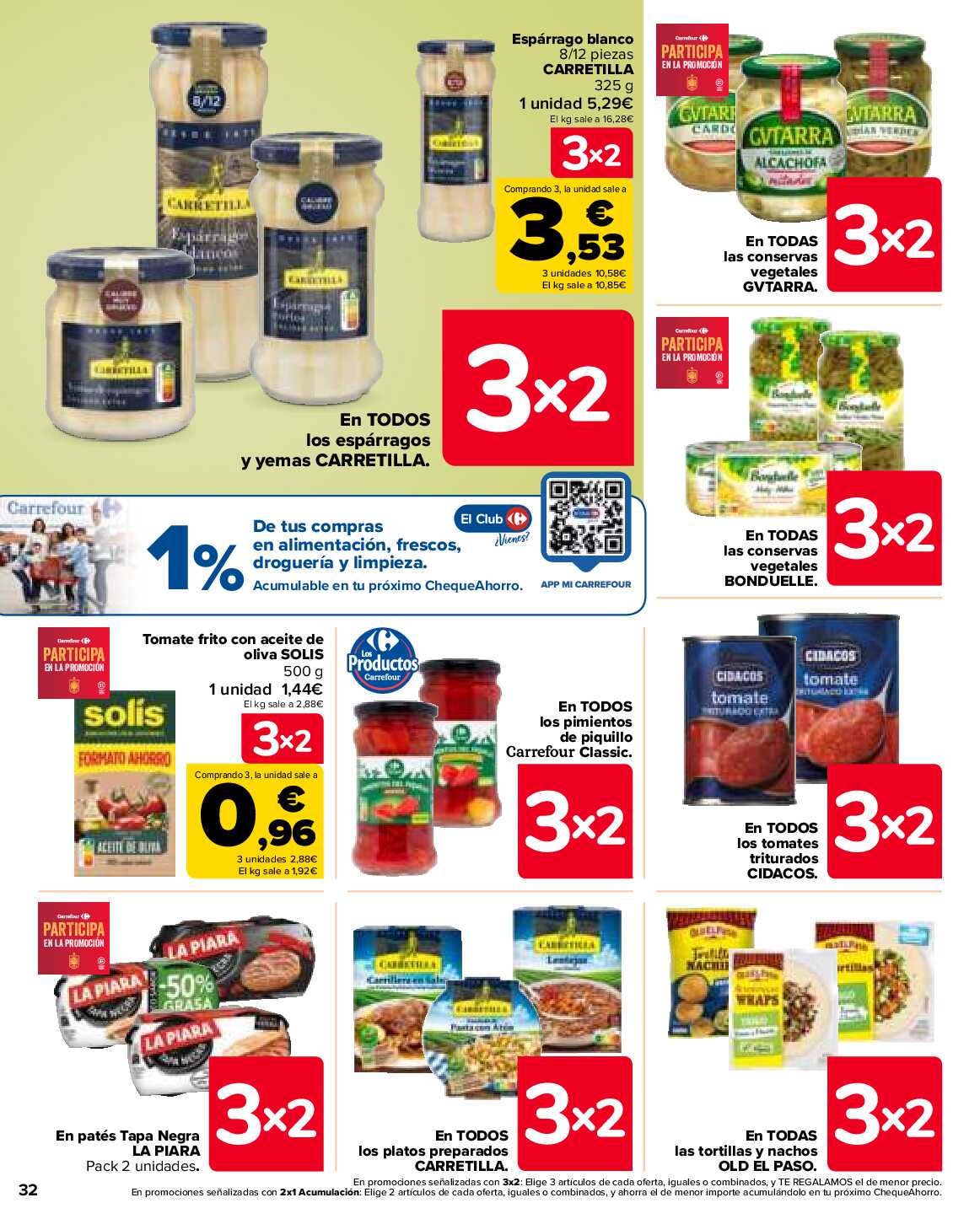 Folleto 3x2 Carrefour. Página 32
