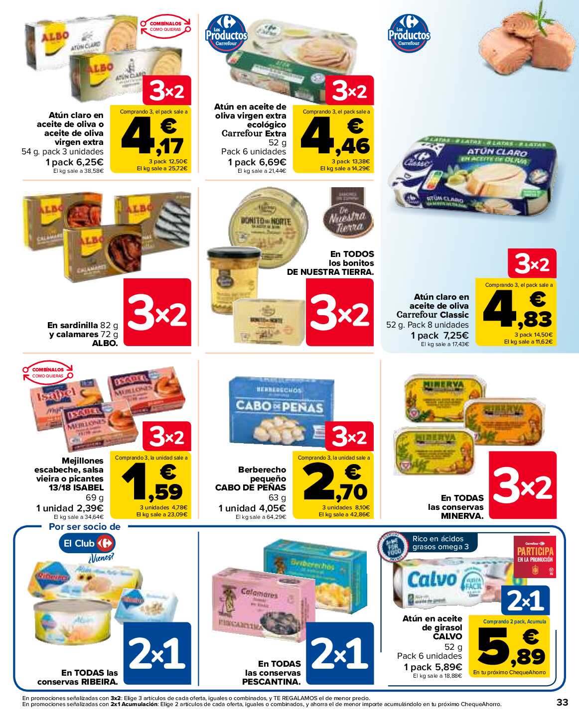 Folleto 3x2 Carrefour. Página 33