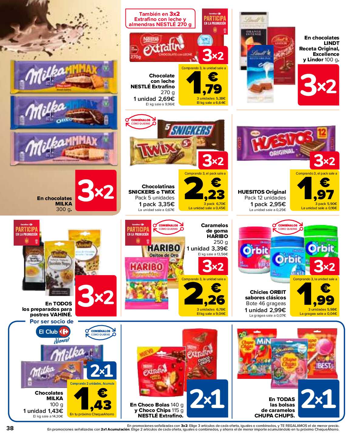 Folleto 3x2 Carrefour. Página 38