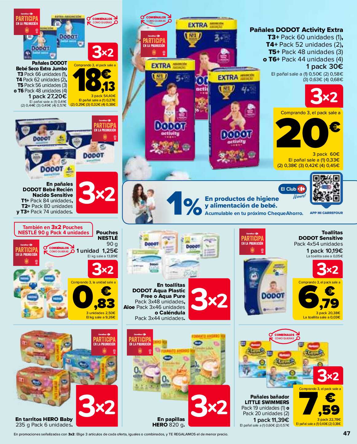 Folleto 3x2 Carrefour. Página 47