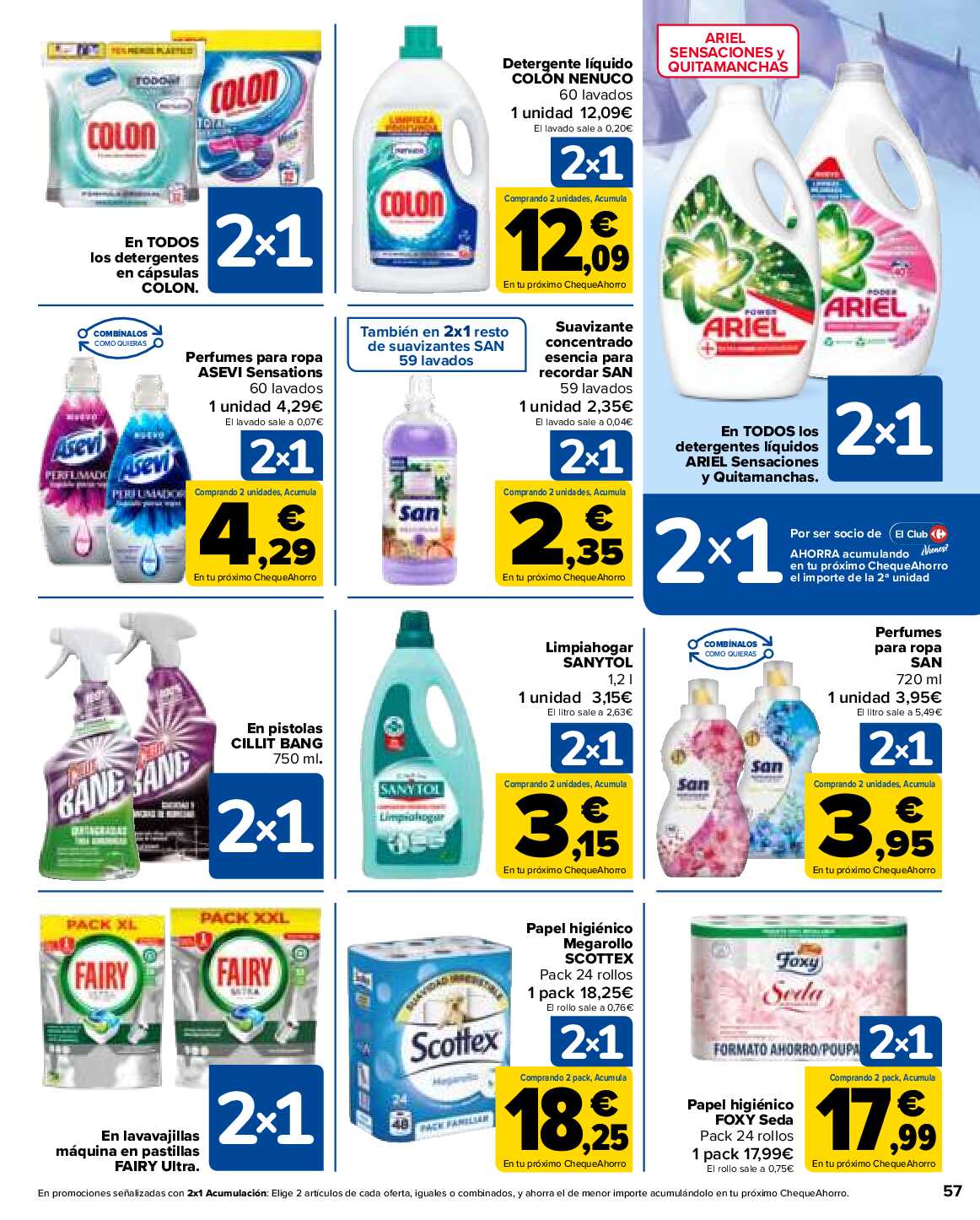 Folleto 3x2 Carrefour. Página 57