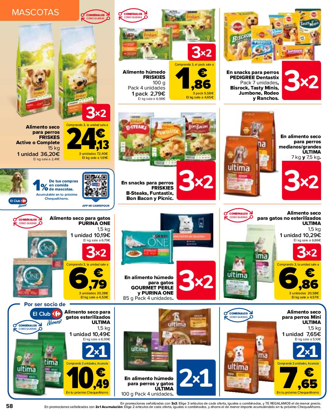 Folleto 3x2 Carrefour. Página 58