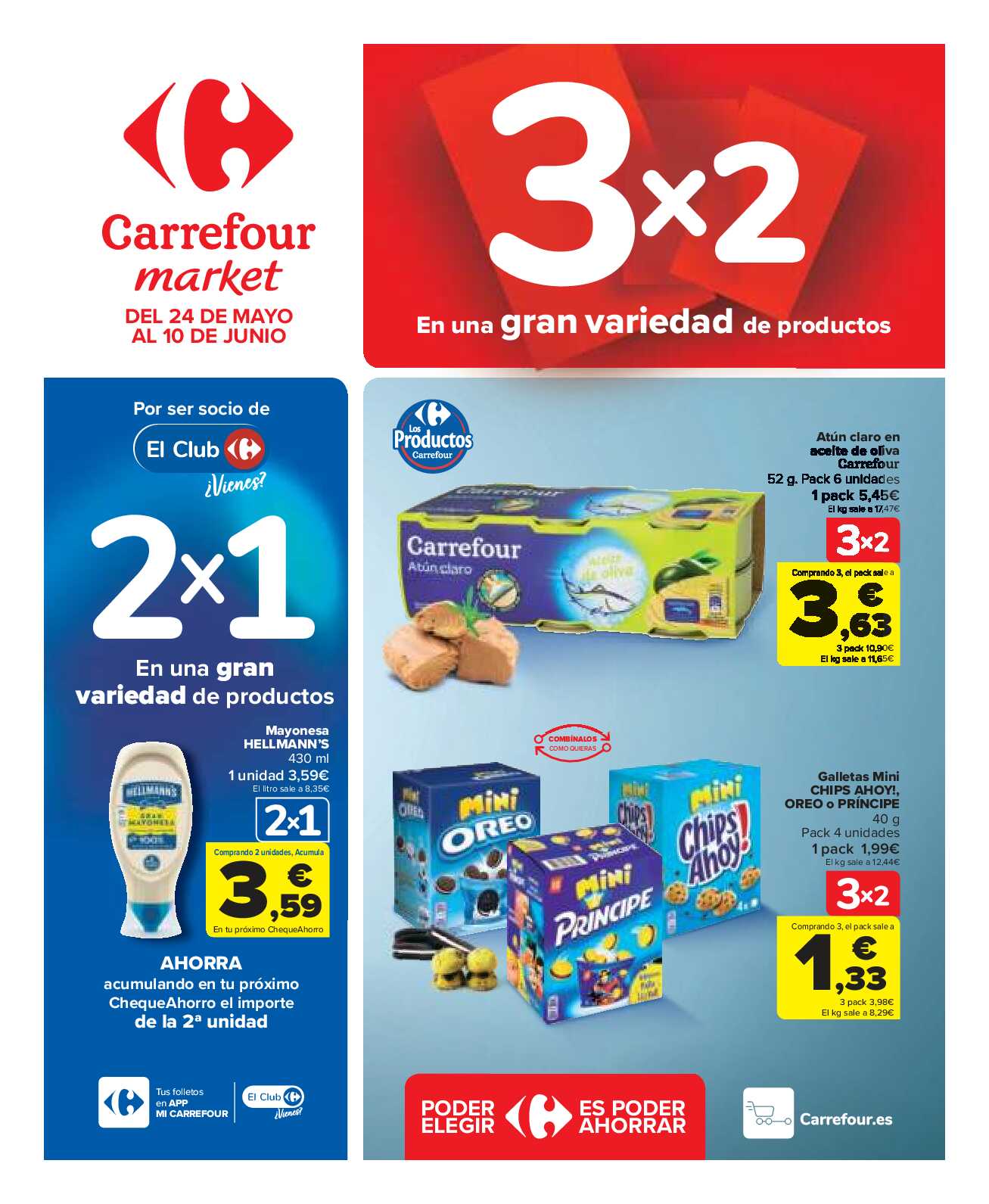 Catálogo de ofertas 3x2 Carrefour Market. Página 01
