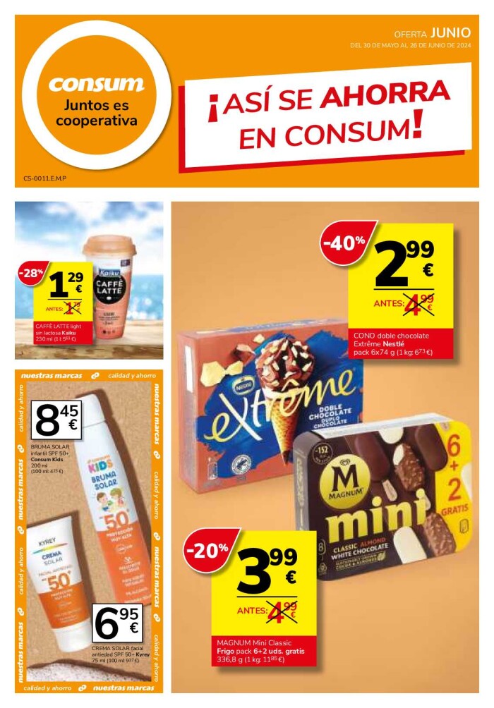 Folleto de ofertas Consum. Página de portada