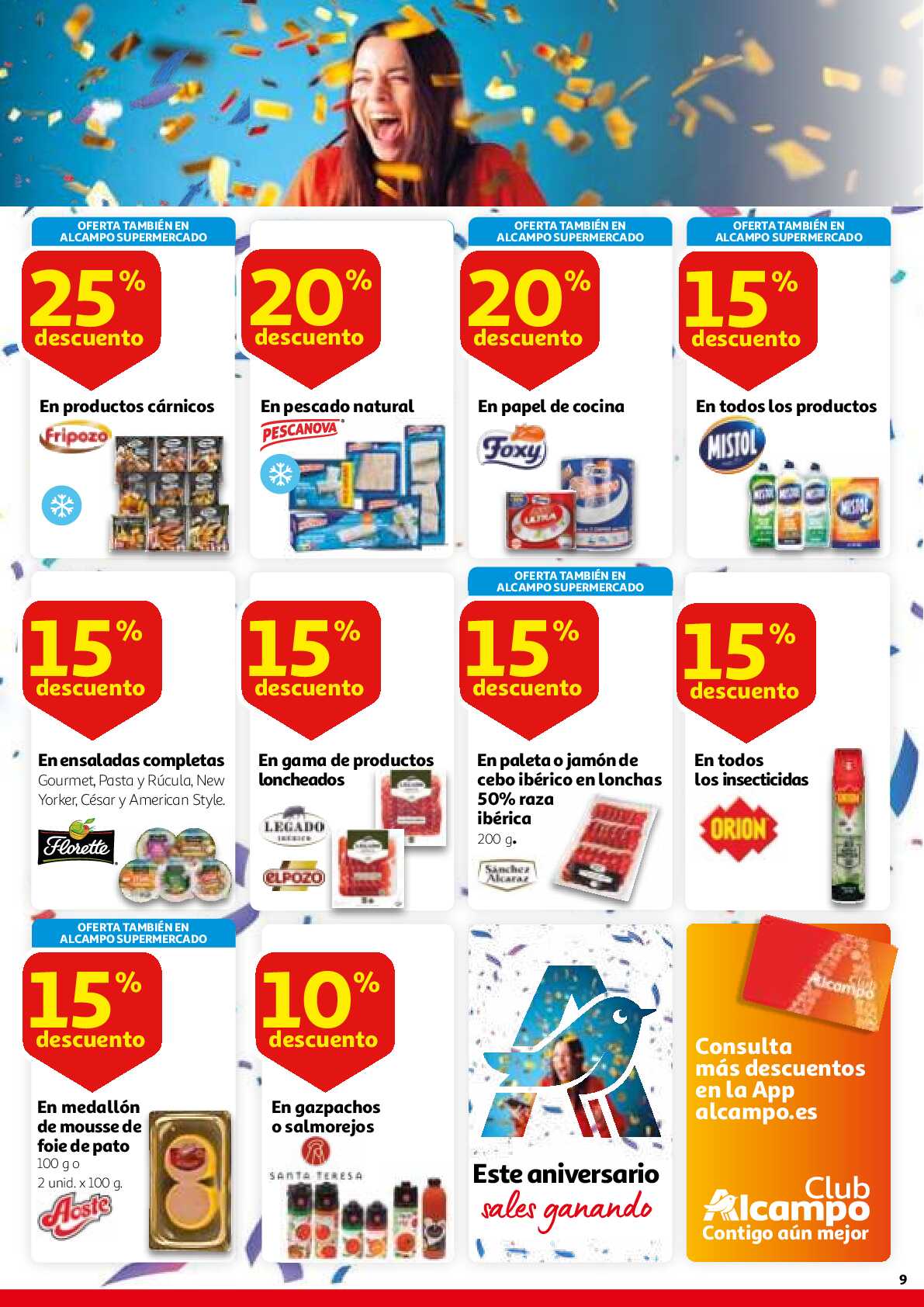 Este aniversario sales ganando Alcampo. Página 09