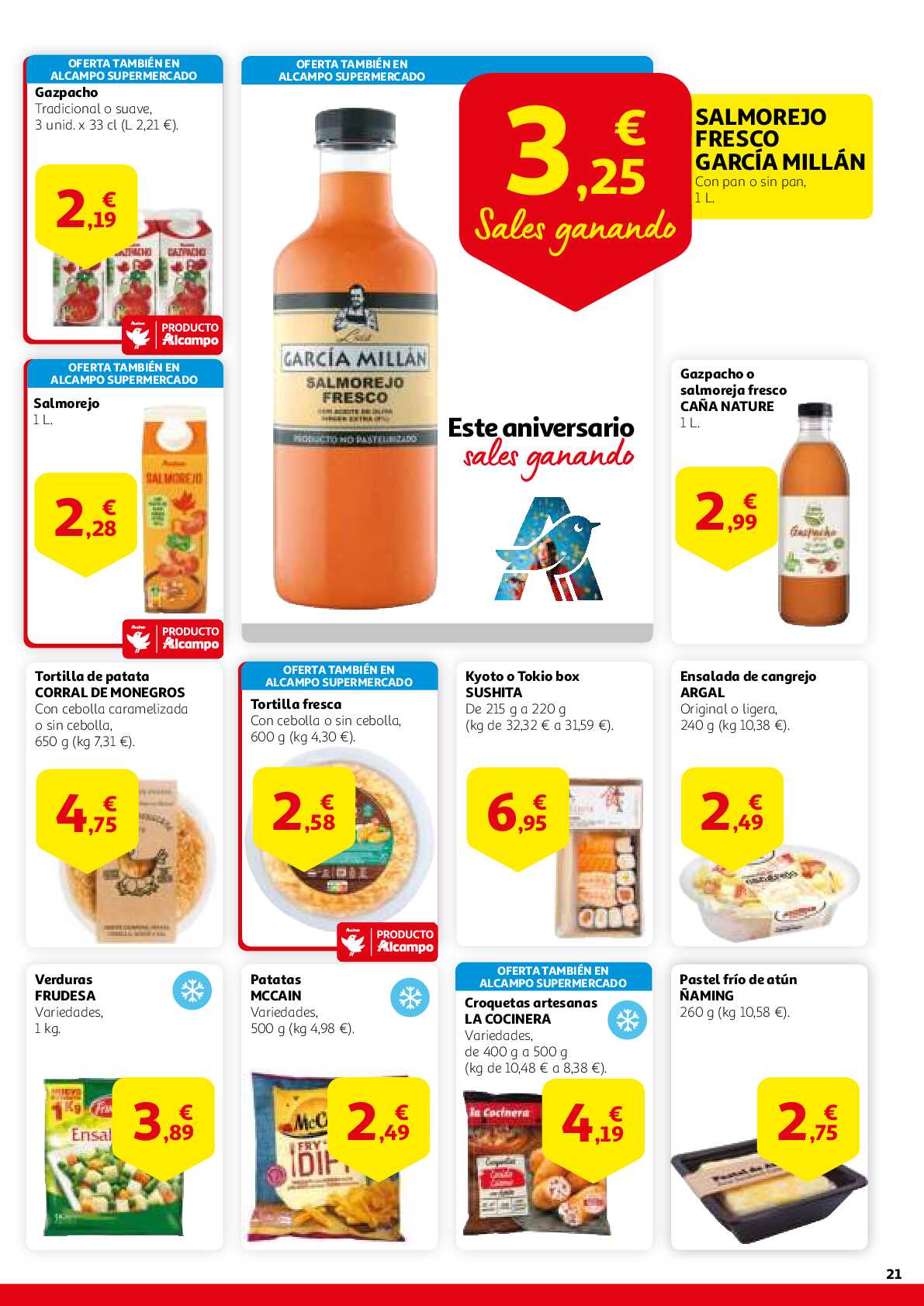 Este aniversario sales ganando Alcampo. Página 21