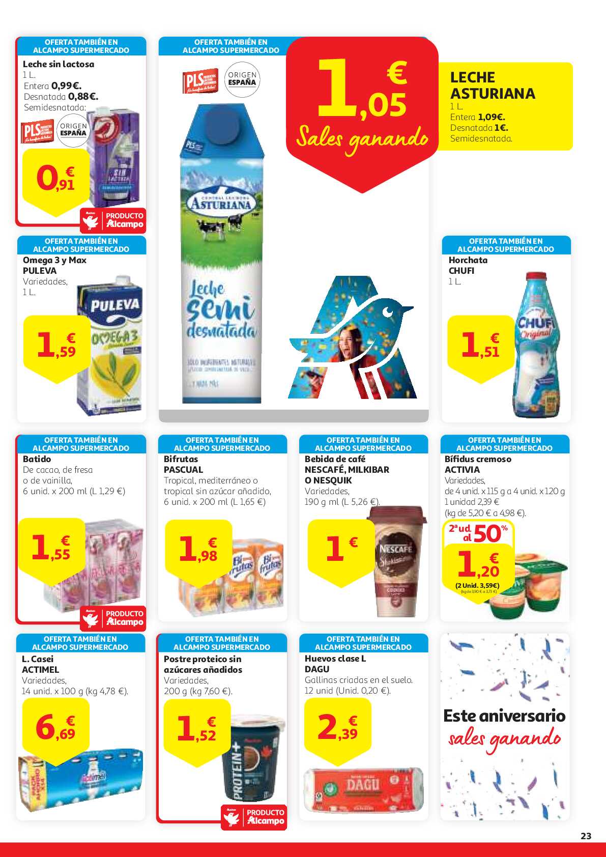 Este aniversario sales ganando Alcampo. Página 23