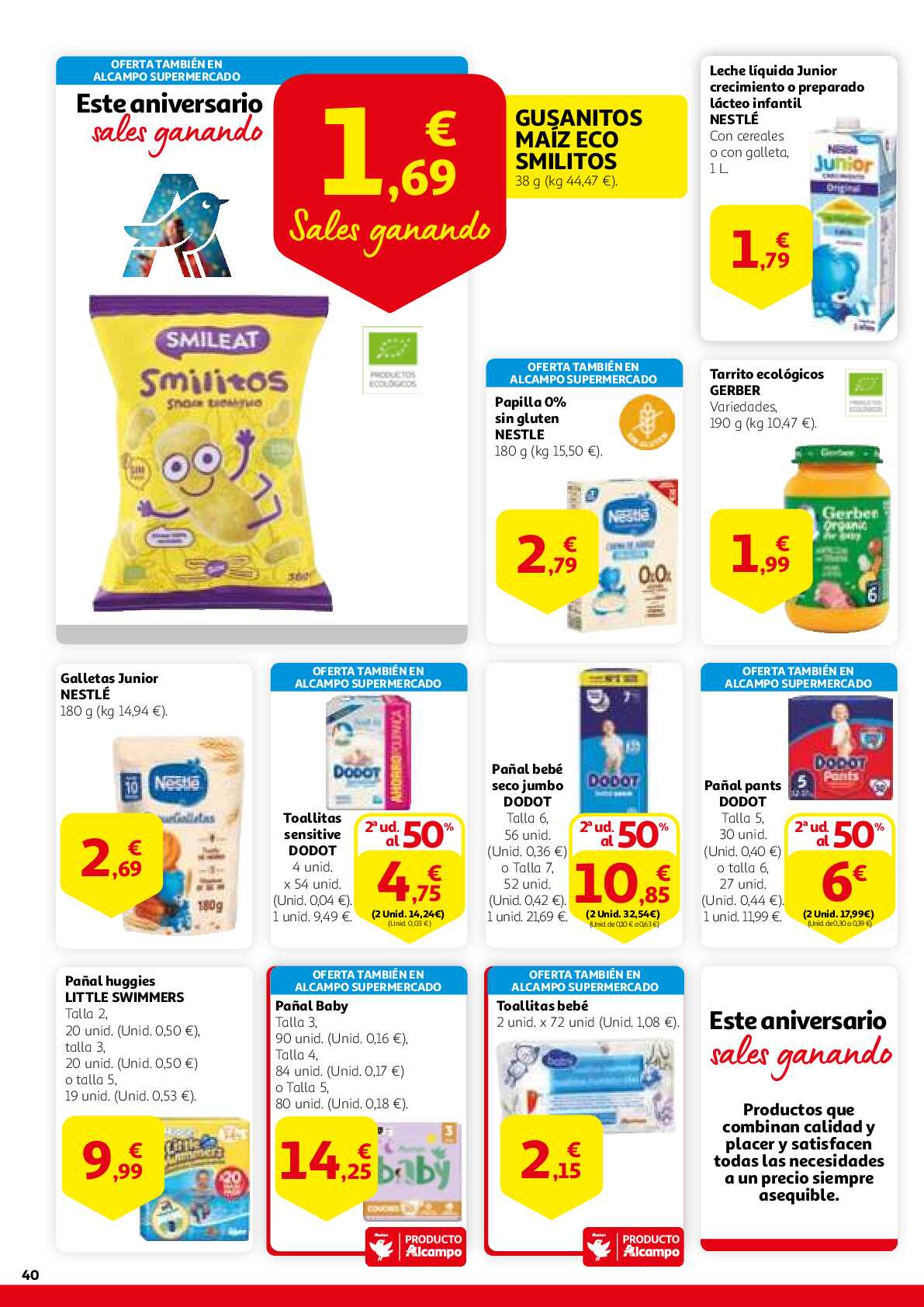 Este aniversario sales ganando Alcampo. Página 40