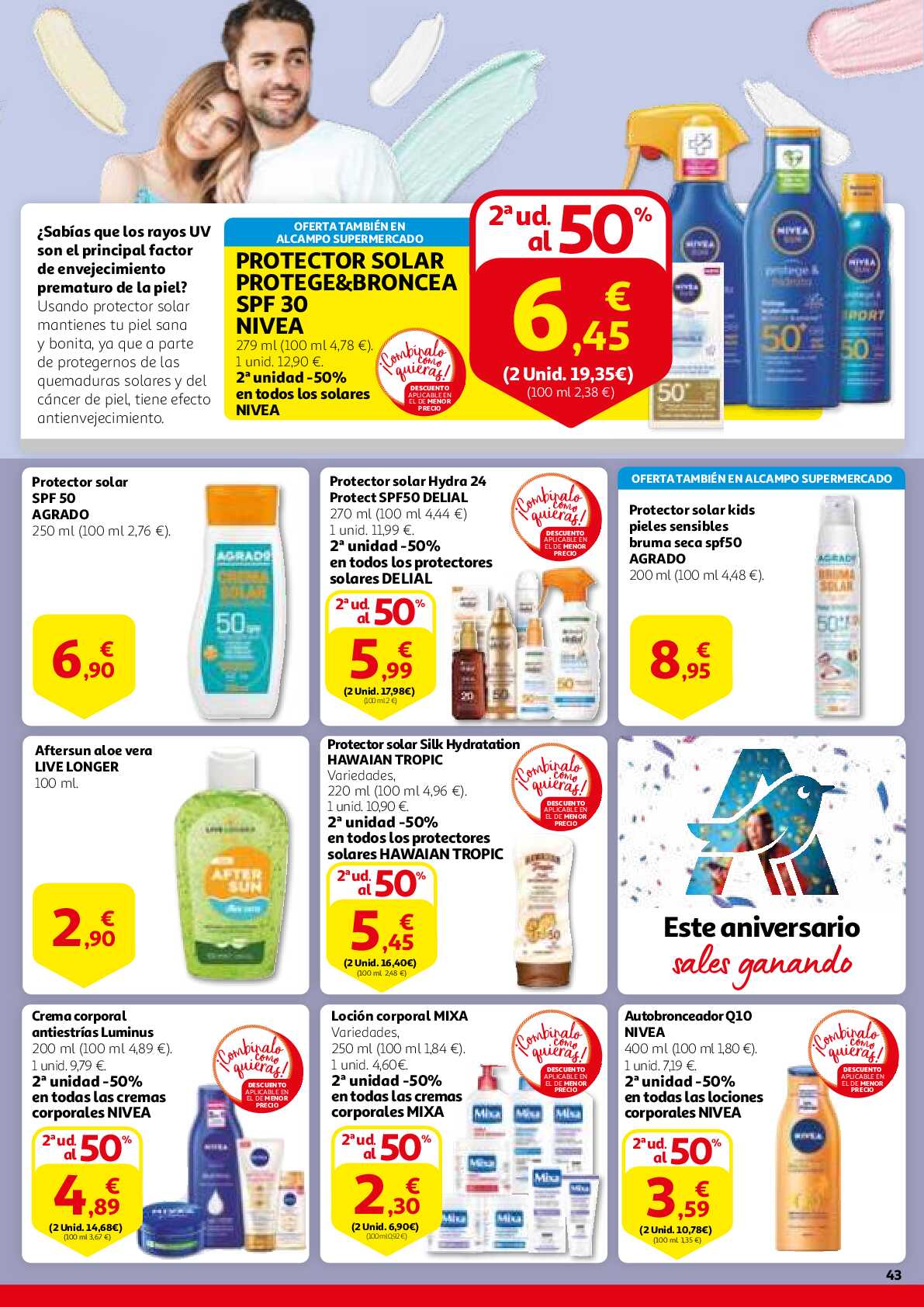 Este aniversario sales ganando Alcampo. Página 43