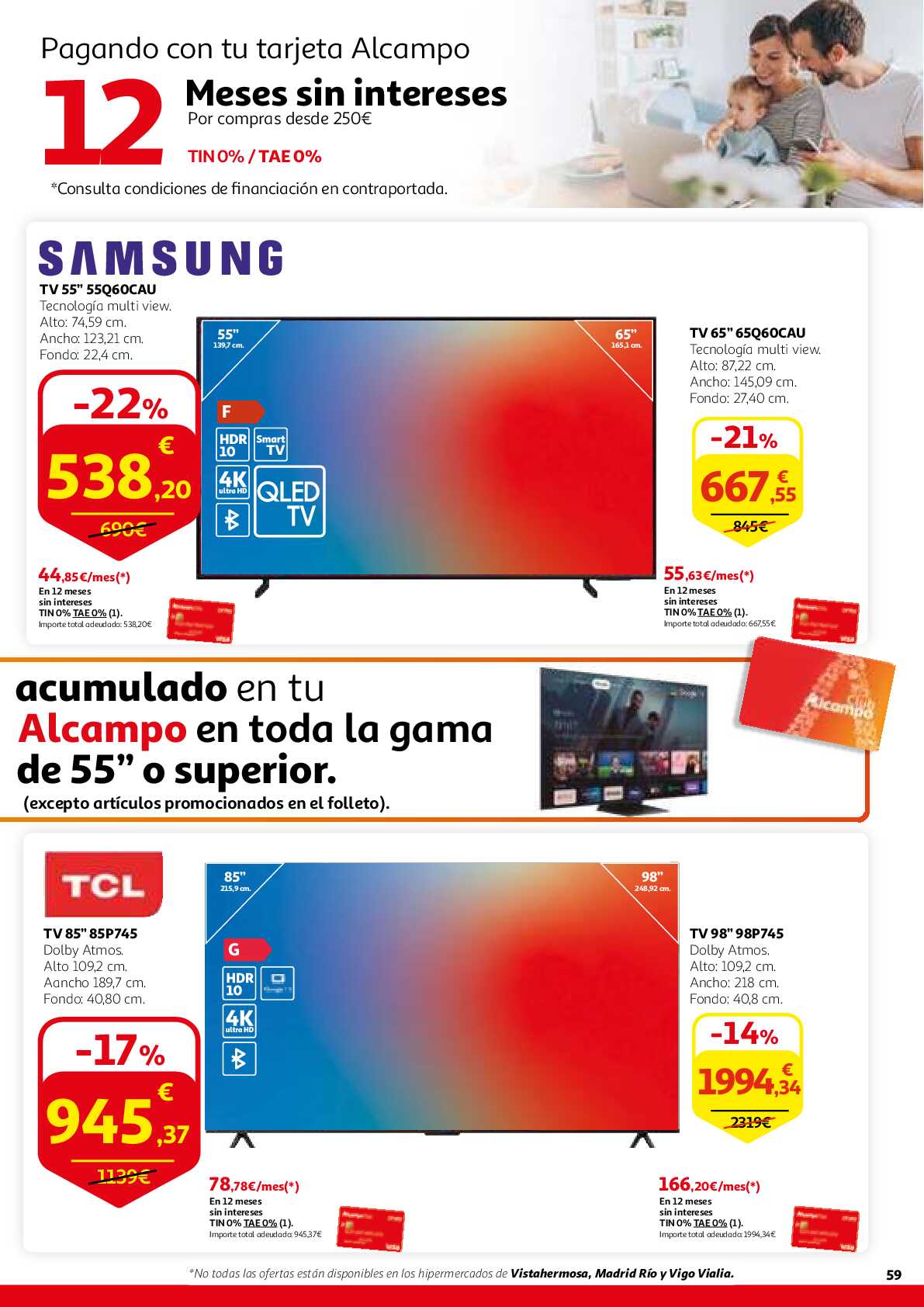 Este aniversario sales ganando Alcampo. Página 59