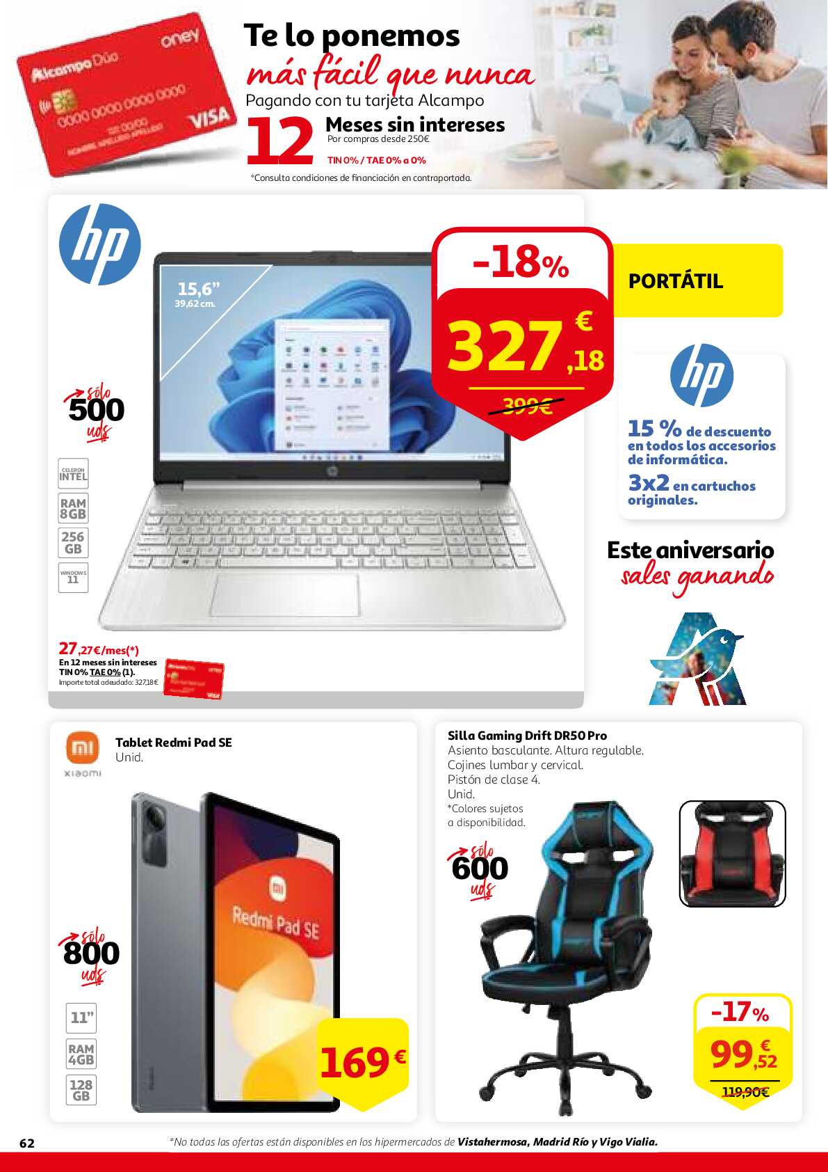 Este aniversario sales ganando Alcampo. Página 62