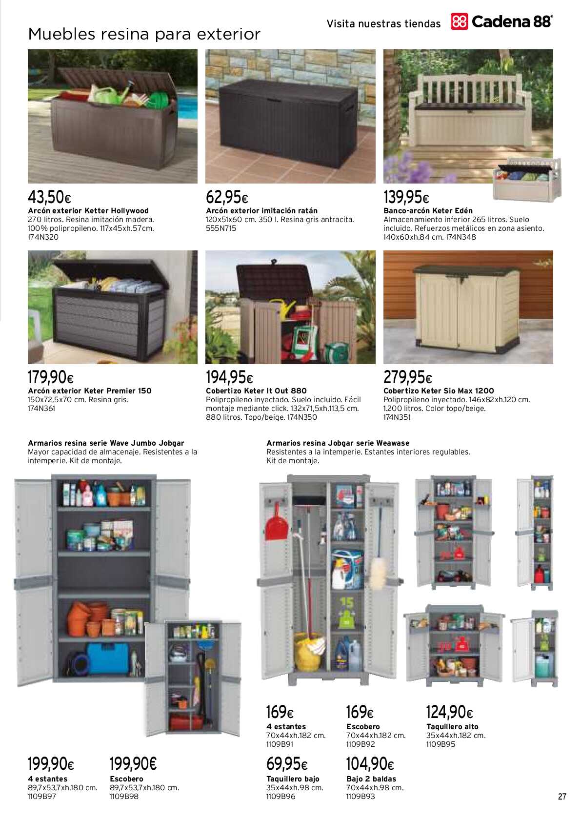Muebles exterior Cadena 88. Página 27