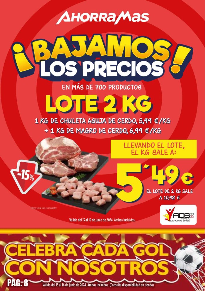Folleto semanal Ahorramas. Página de portada